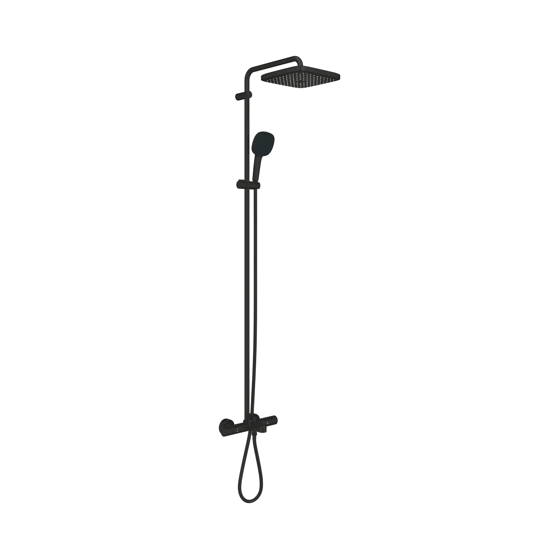 Душова система з термостатом New Tempesta Cosmopolitan System 250 Grohe 266912431 Black — вид на білому тлі