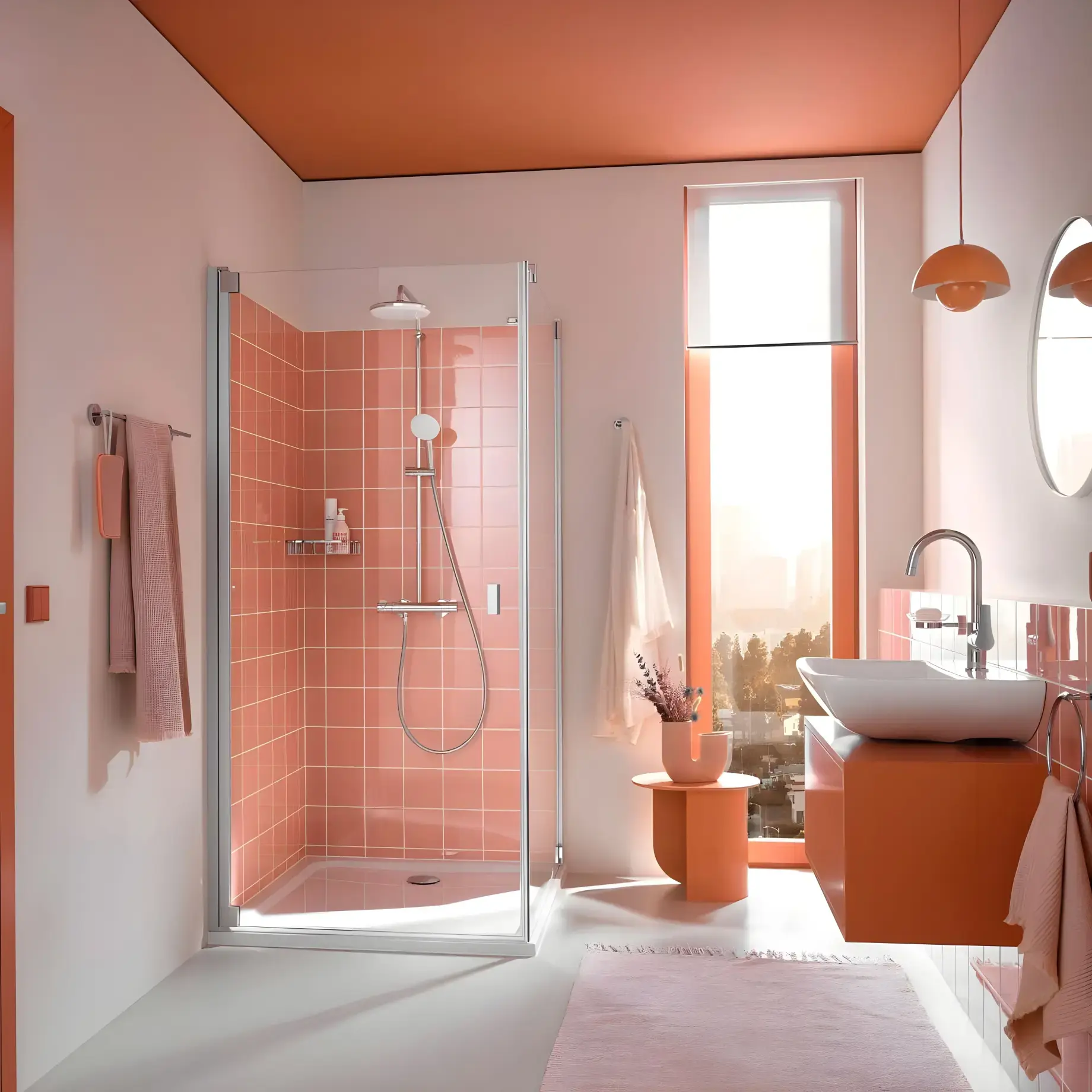 Душова система з термостатом Tempesta 210 Grohe 26811001 — бічний ракурс