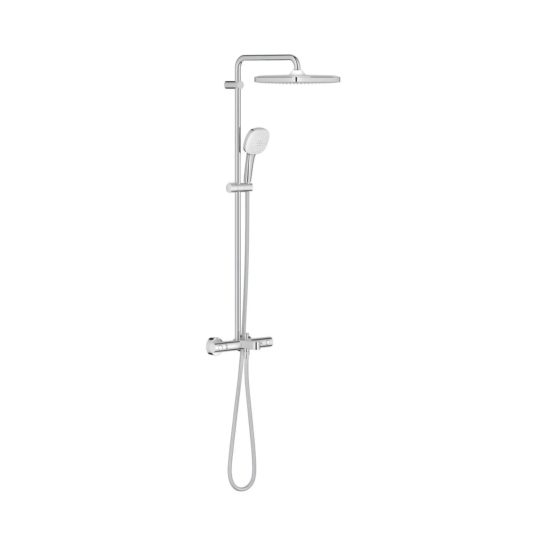 Душова система з термостатом з виливом для ванни Tempesta 250 Cube Grohe 26975001 — вид на білому тлі