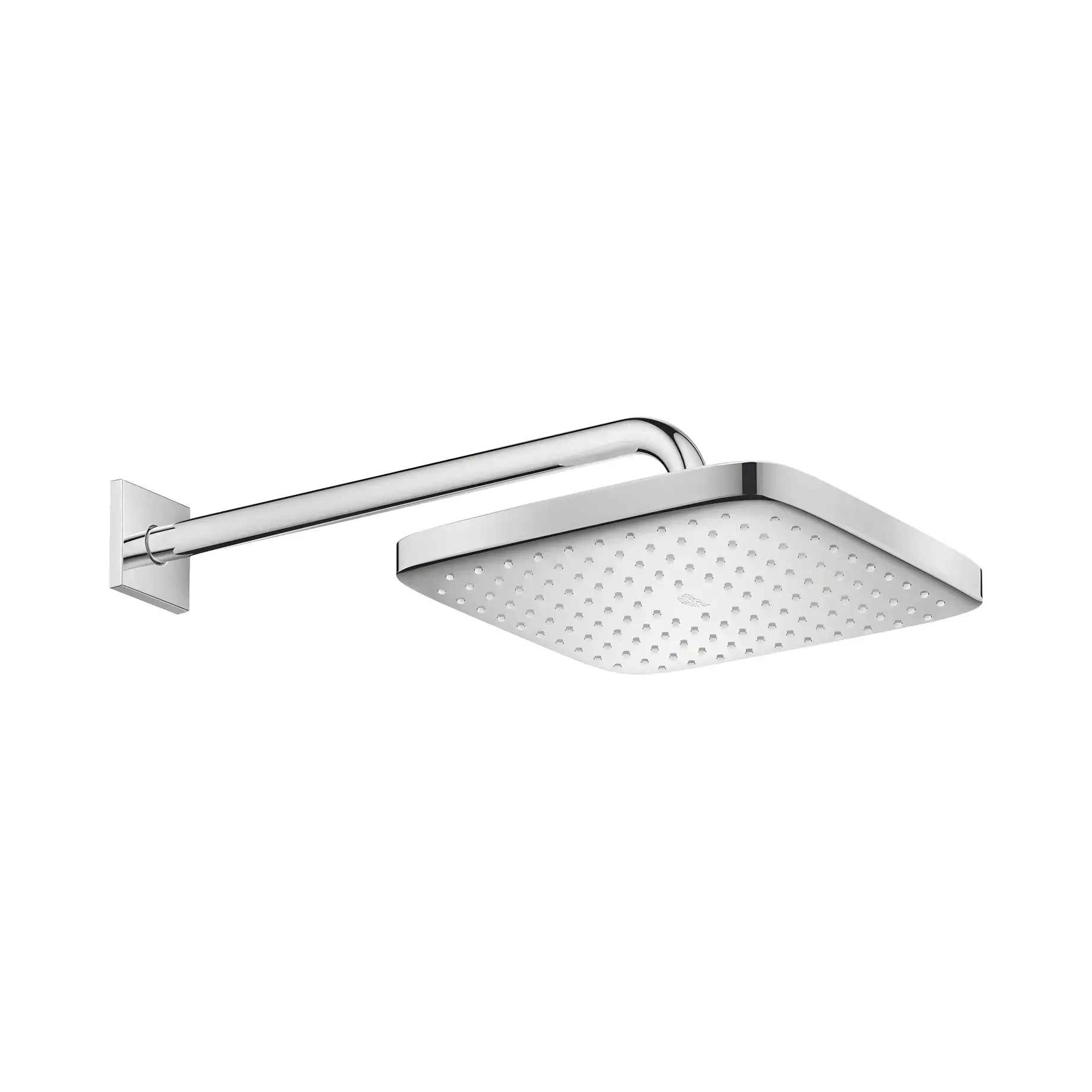 Верхній душ з настінним тримачем Tempesta 250 Cube Grohe 26687000 Chrome 25 х 25 см — вид на білому тлі