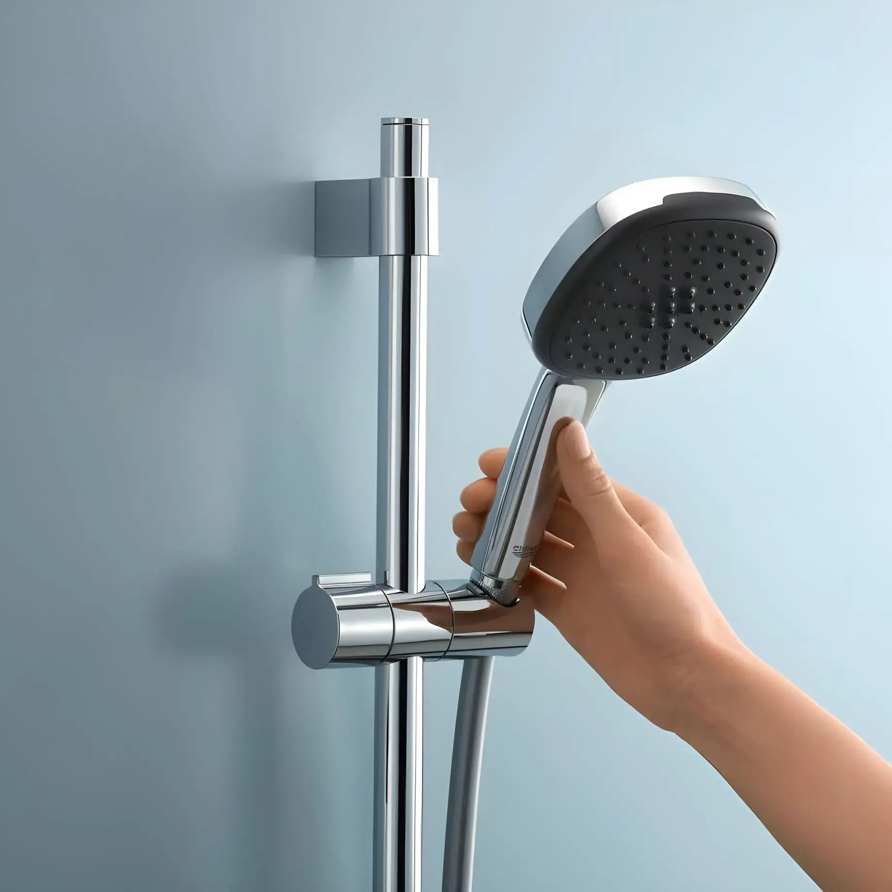 Душови гарнітур з 2 типами струменю зі стійкою 600 мм Vitalio Comfort 110 QuickFix Grohe 26398001 — бічний ракурс