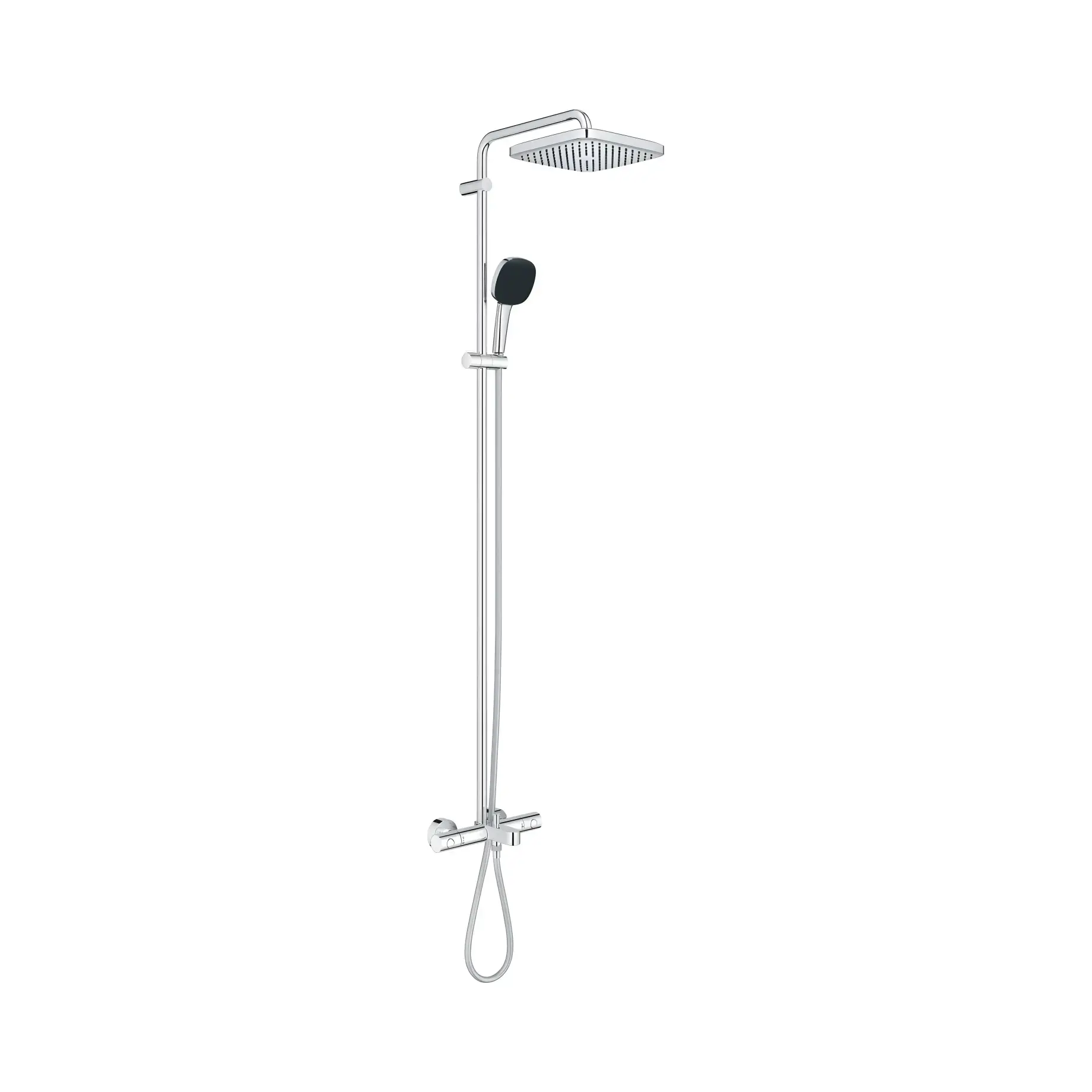 Душова система з термостатом з виливом для ванни Vitalio Comfort 250 Grohe 26984001 Chrome — вид на білому тлі