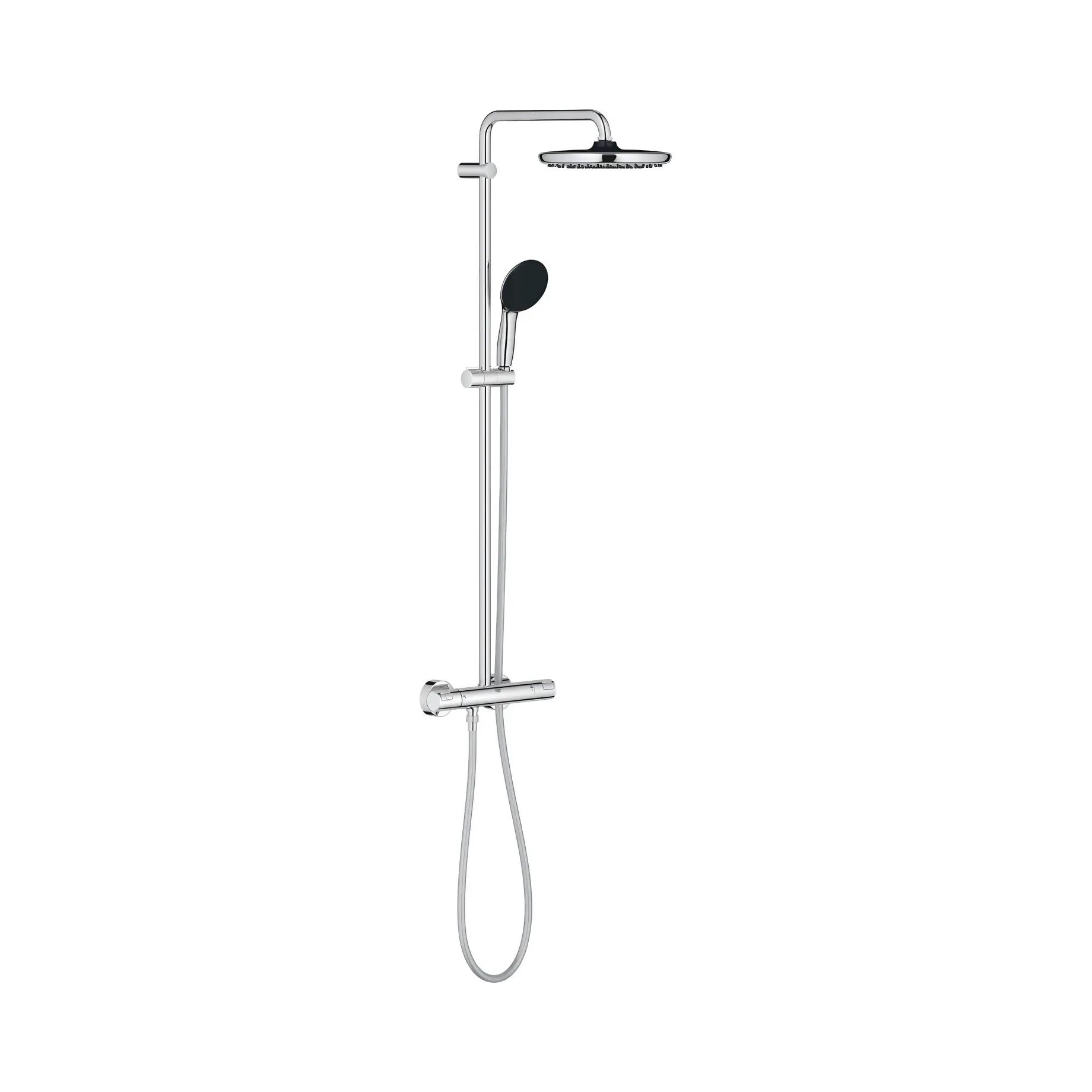 Душова система з термостатом Vitalio Start 250 QuickFix Grohe 26677001 Chrome — вид на білому тлі