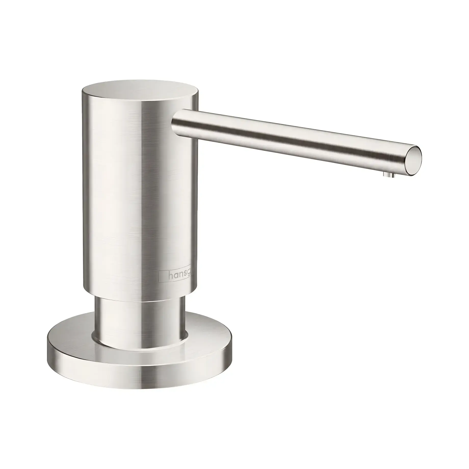 Дозатор миючих засобів A41 Hansgrohe 40438800 Stainless Steel — вид на білому тлі