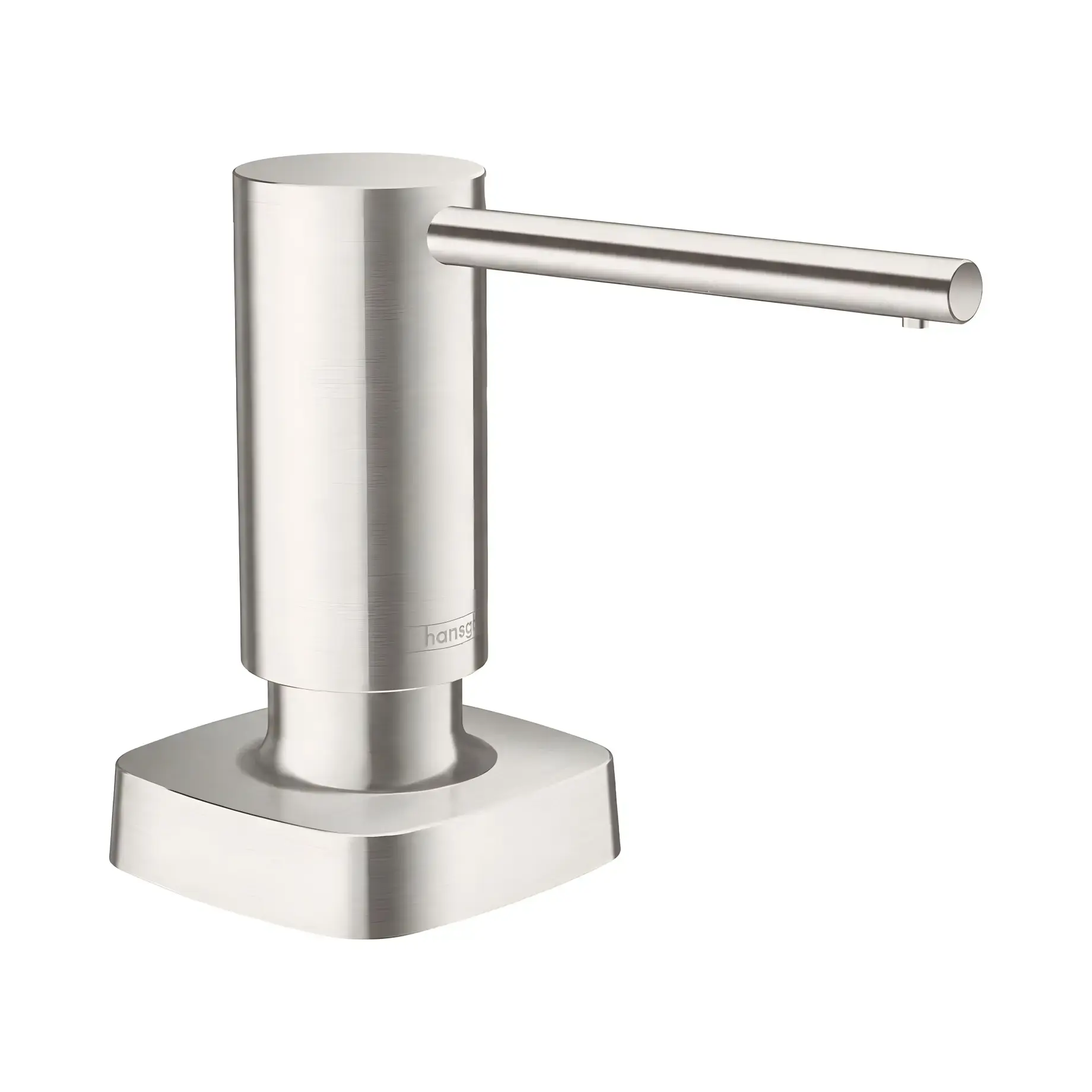 Дозатор миючих засобів A71 Hansgrohe 40468800 Stainless Steel — вид на білому тлі