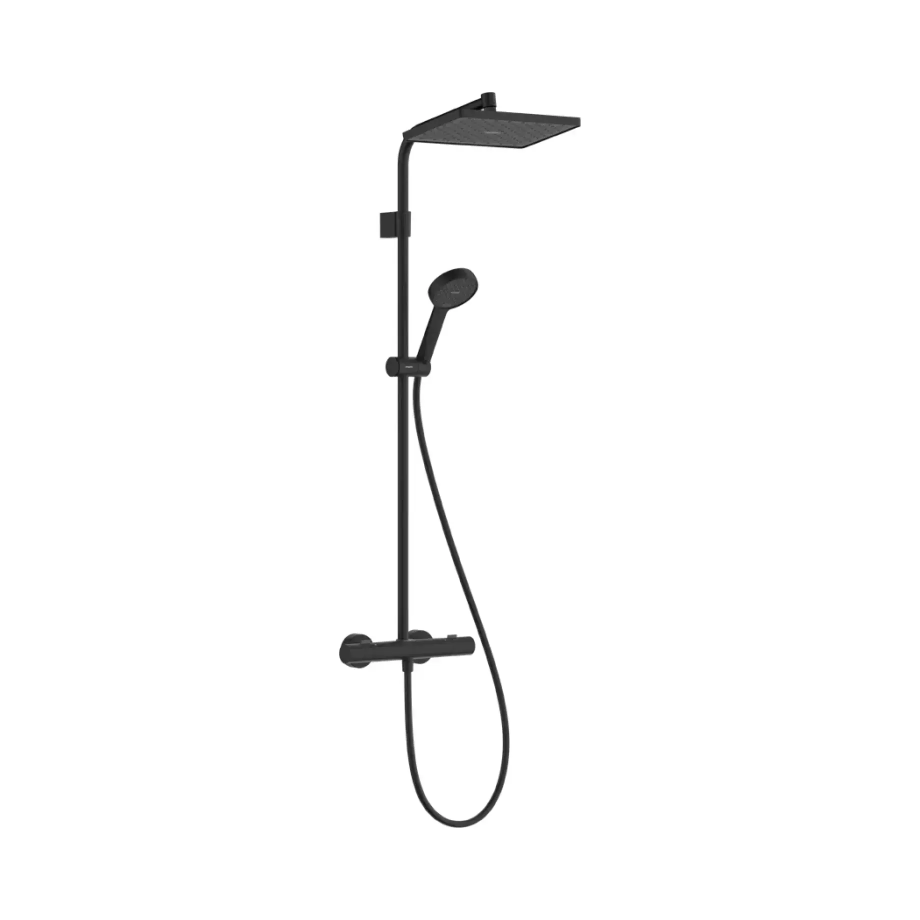Душова система з термостатом Activera Q Hansgrohe 28748670 Matt Black — вид на білому тлі