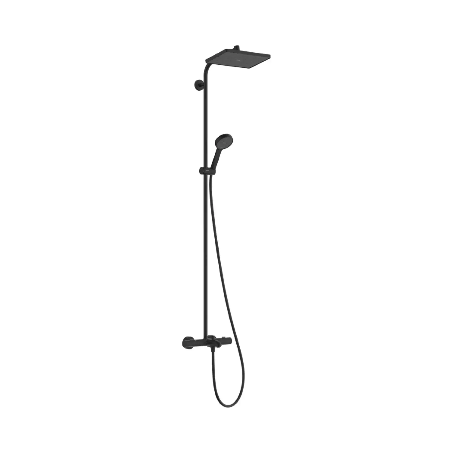 Душова система з термостатом Activera Q Hansgrohe 28753670 Matt Black — вид на білому тлі
