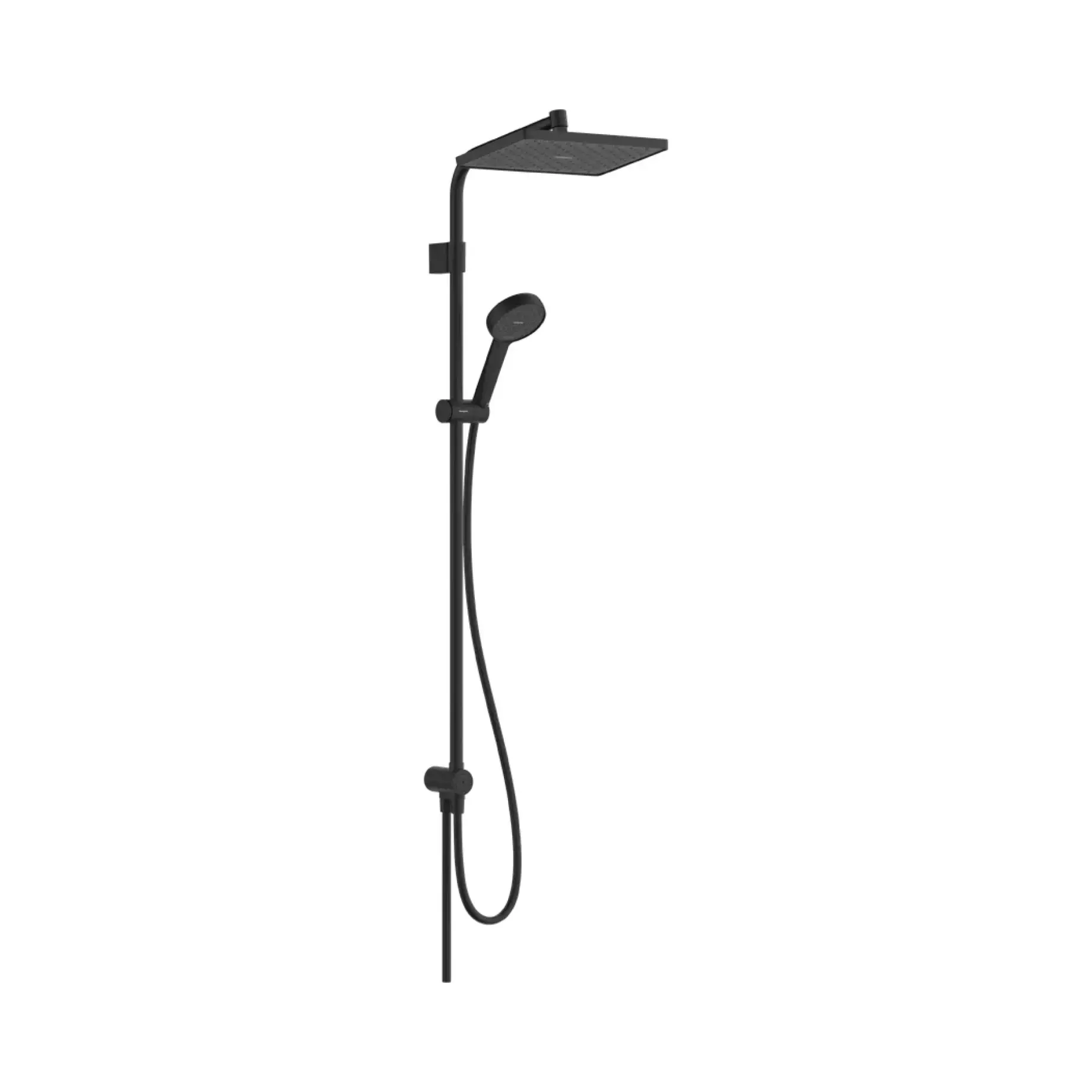 Душова система Activera Q Hansgrohe 28757670 Matt Black — вид на білому тлі