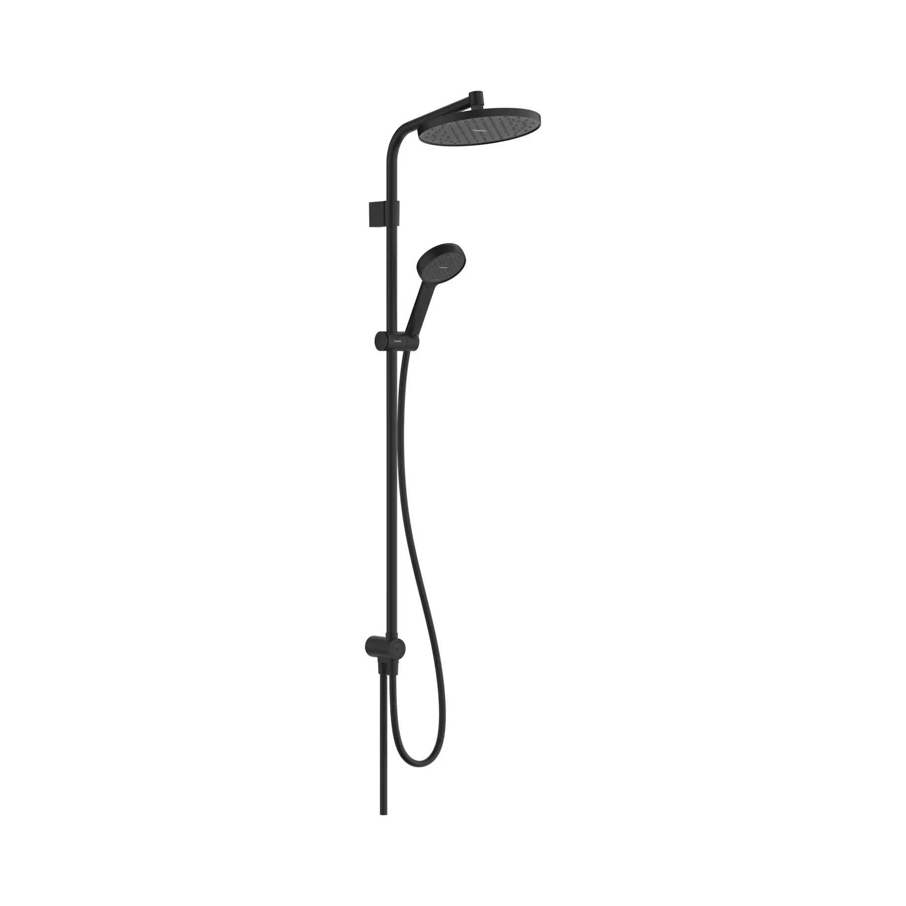 Душова система Activera S Hansgrohe 28074670 Matt Black — вид на білому тлі