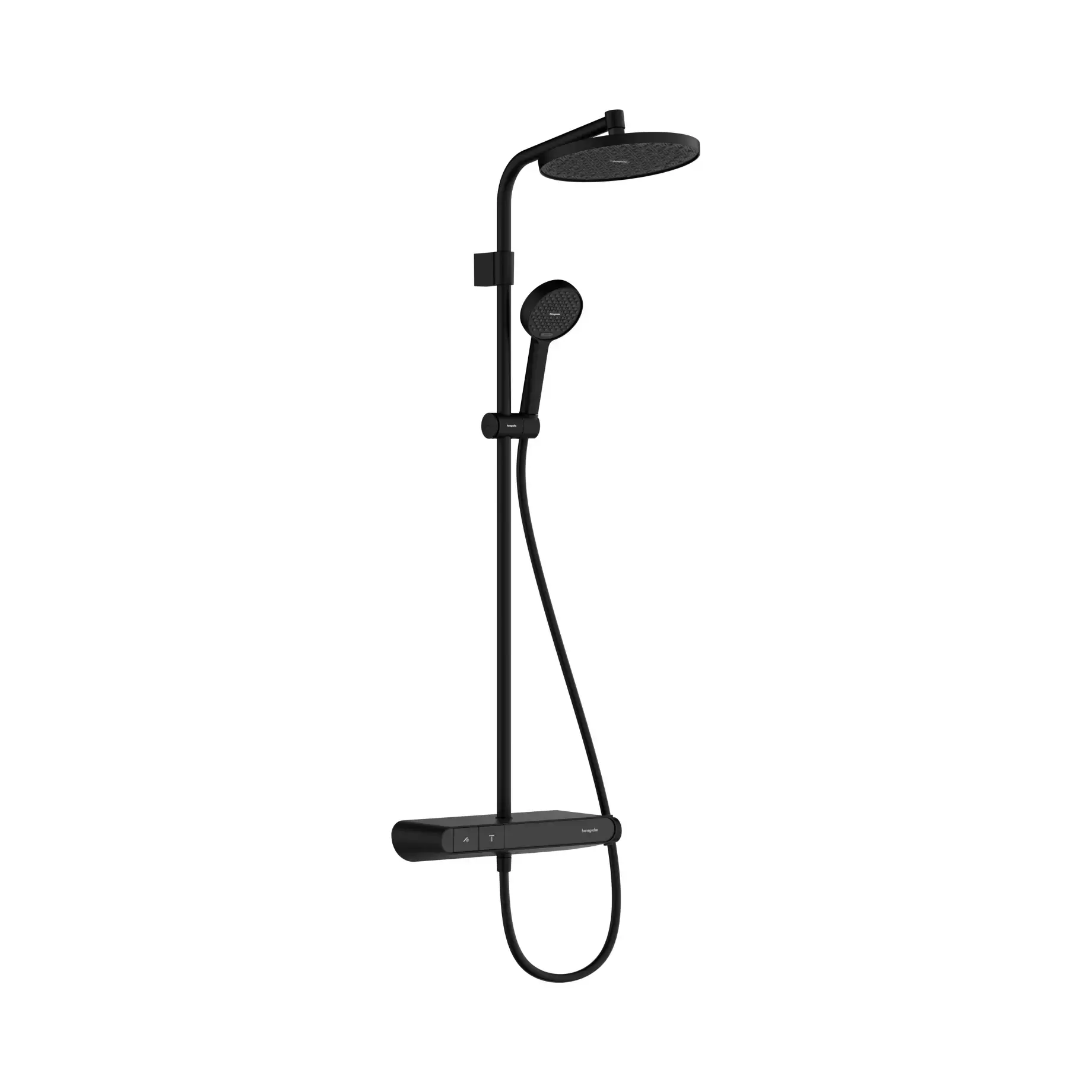 Душова система Activera S 240 1jet EcoSmart+ з термостатом ShowerTablet Select 360 Varia Hansgrohe 28639670 Black Matt — вид на білому тлі
