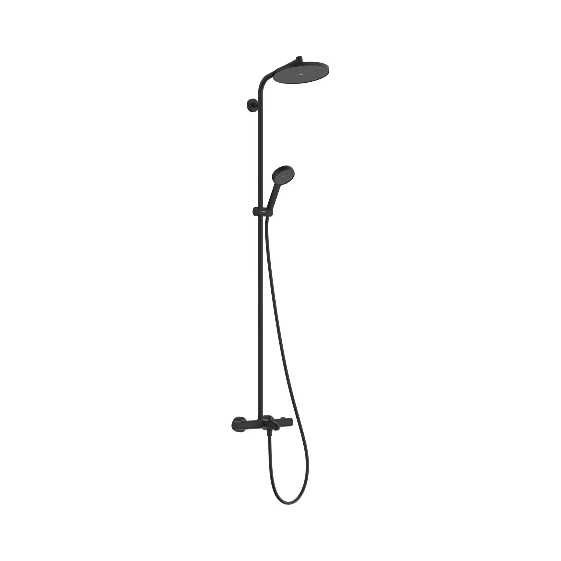 Душова система Activera S Hansgrohe 28871670 Matt Black — вид на білому тлі