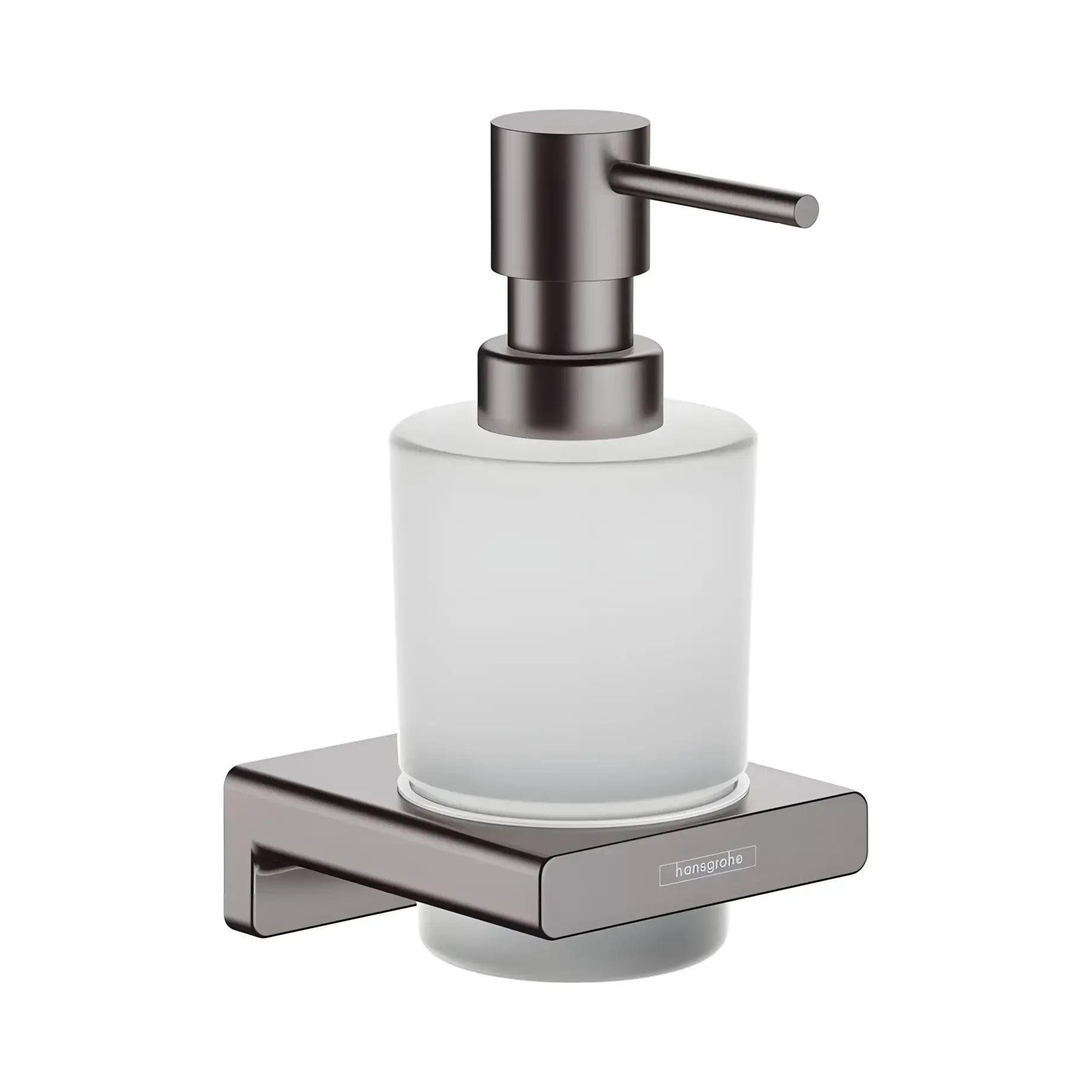 Дозатор для рідкого мила AddStoris Hansgrohe 41745340 Brushed Black Chrome — вид на білому тлі