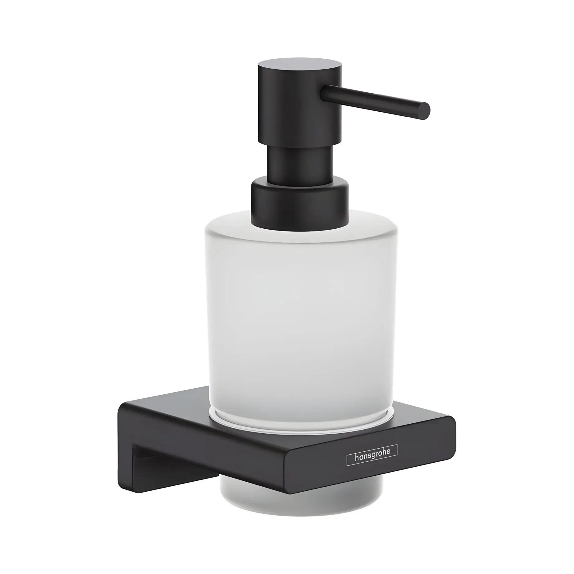 Дозатор для рідкого мила AddStoris Hansgrohe 41745670 Matt Black — вид на білому тлі
