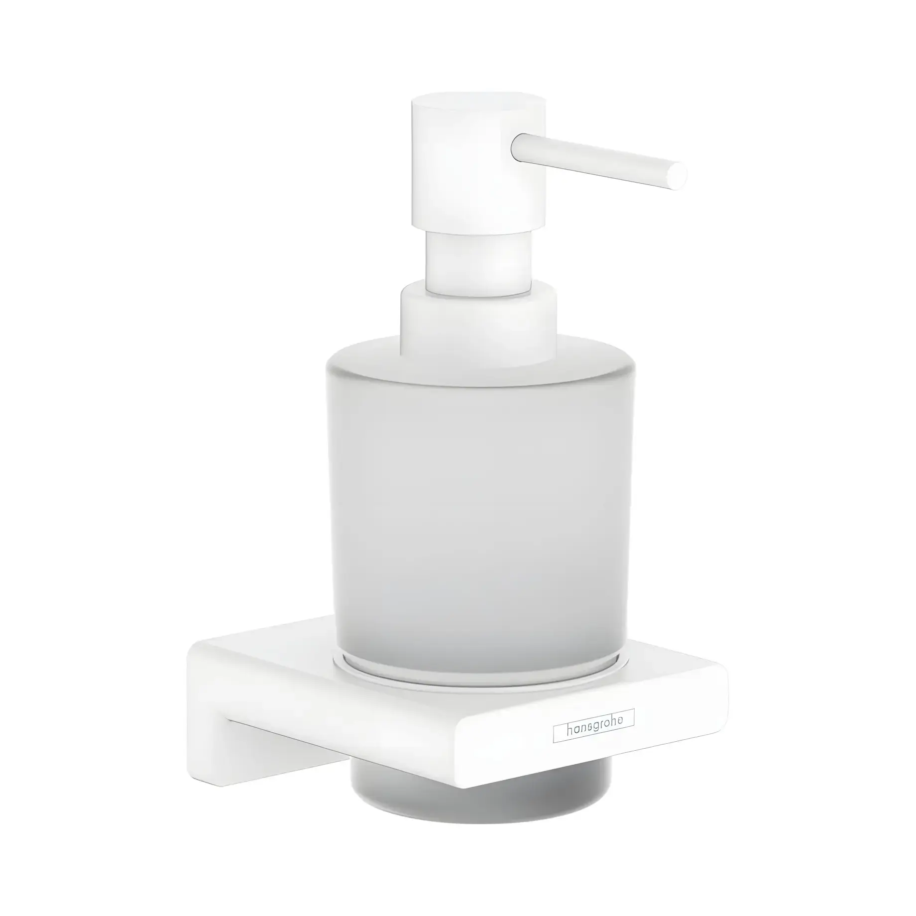 Дозатор для рідкого мила AddStoris Hansgrohe 41745700 White Matt — вид на білому тлі