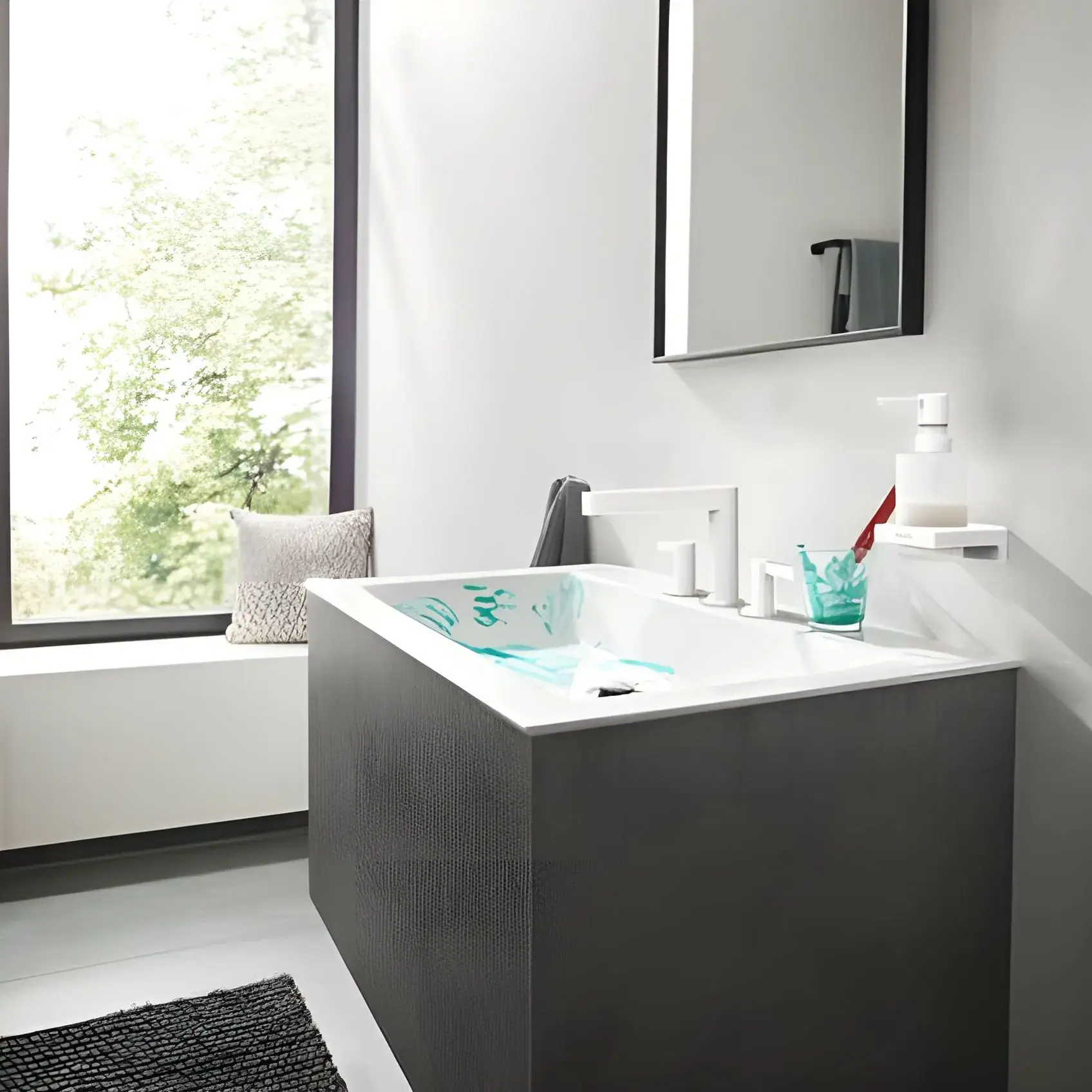 Дозатор для жидкого мыла AddStoris Hansgrohe 41745700 — вид спереди
