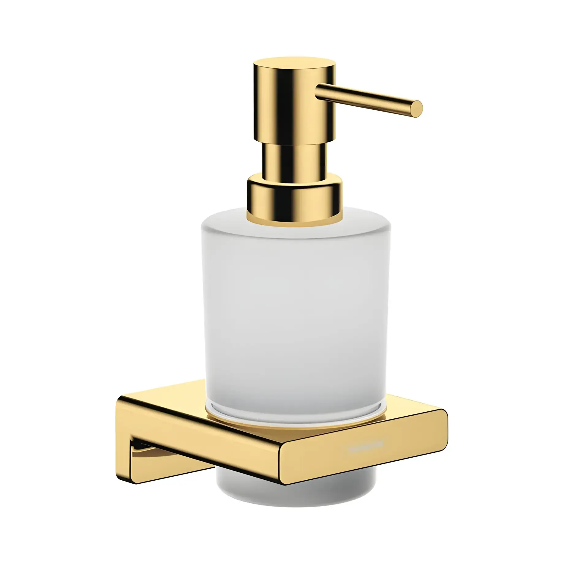 Дозатор для рідкого мила AddStoris Hansgrohe 41745990 Polished Gold Optic — вид на білому тлі
