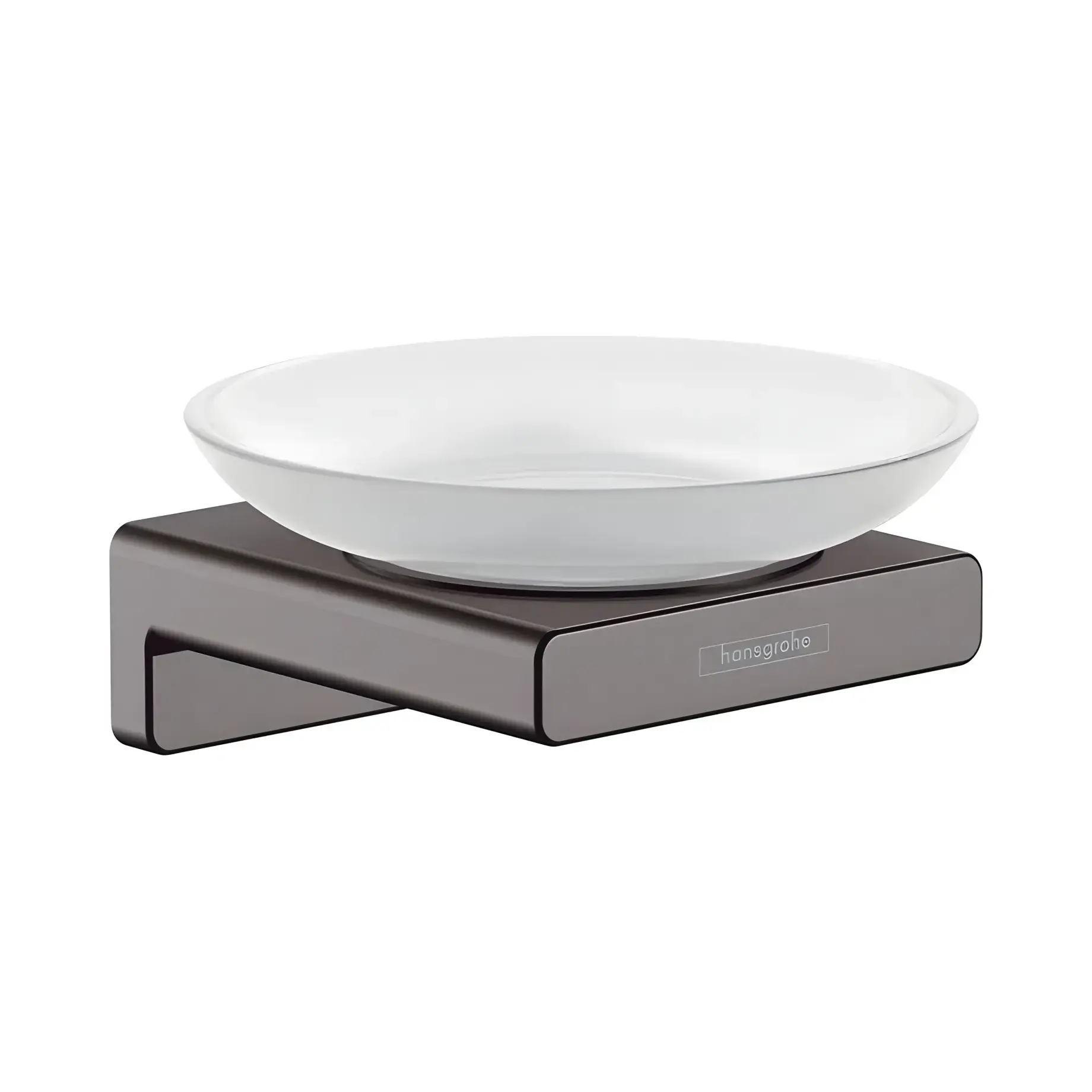 Мильниця AddStoris Hansgrohe 41746340 Brushed Black Chrome — вид на білому тлі