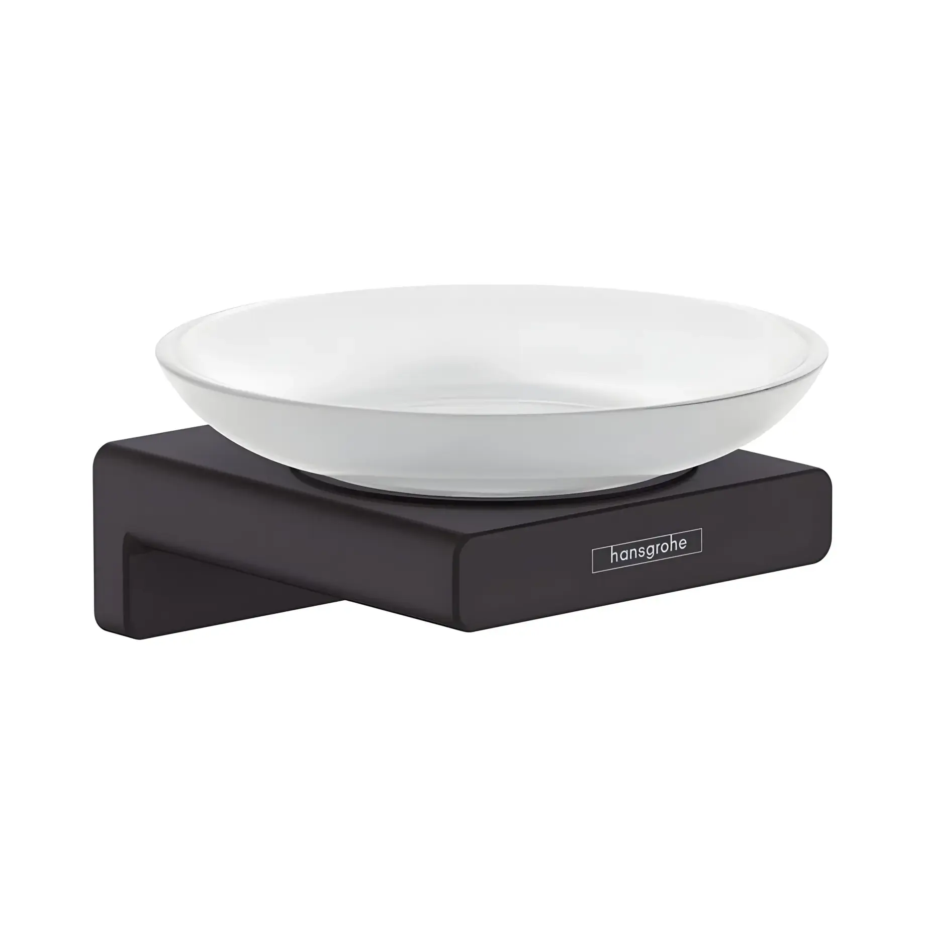 Мильниця AddStoris Hansgrohe 41746670 Matt Black — вид на білому тлі