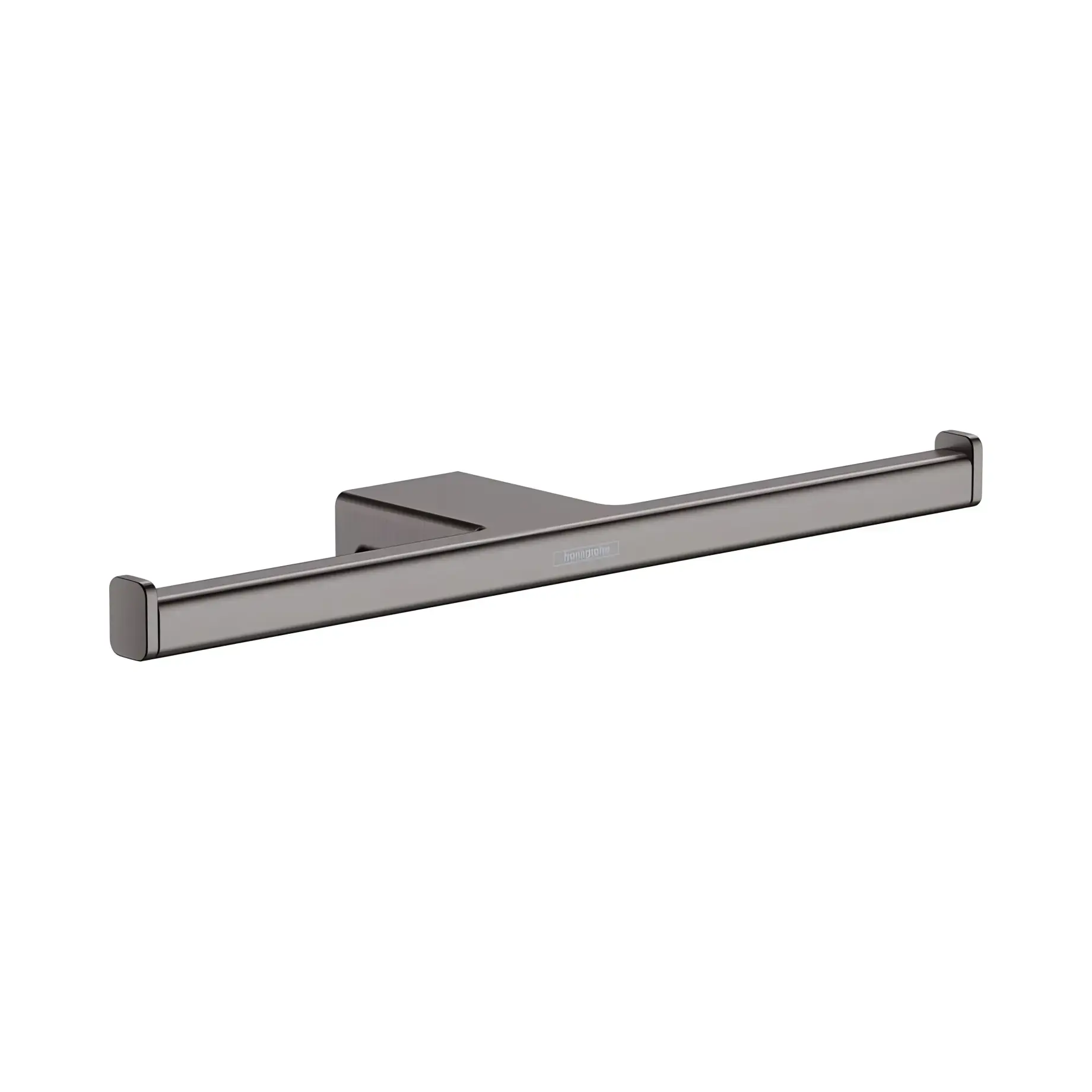 Тримач для туалетного паперу подвійний AddStoris Hansgrohe 41748340 Brushed Black Chrome — вид на білому тлі