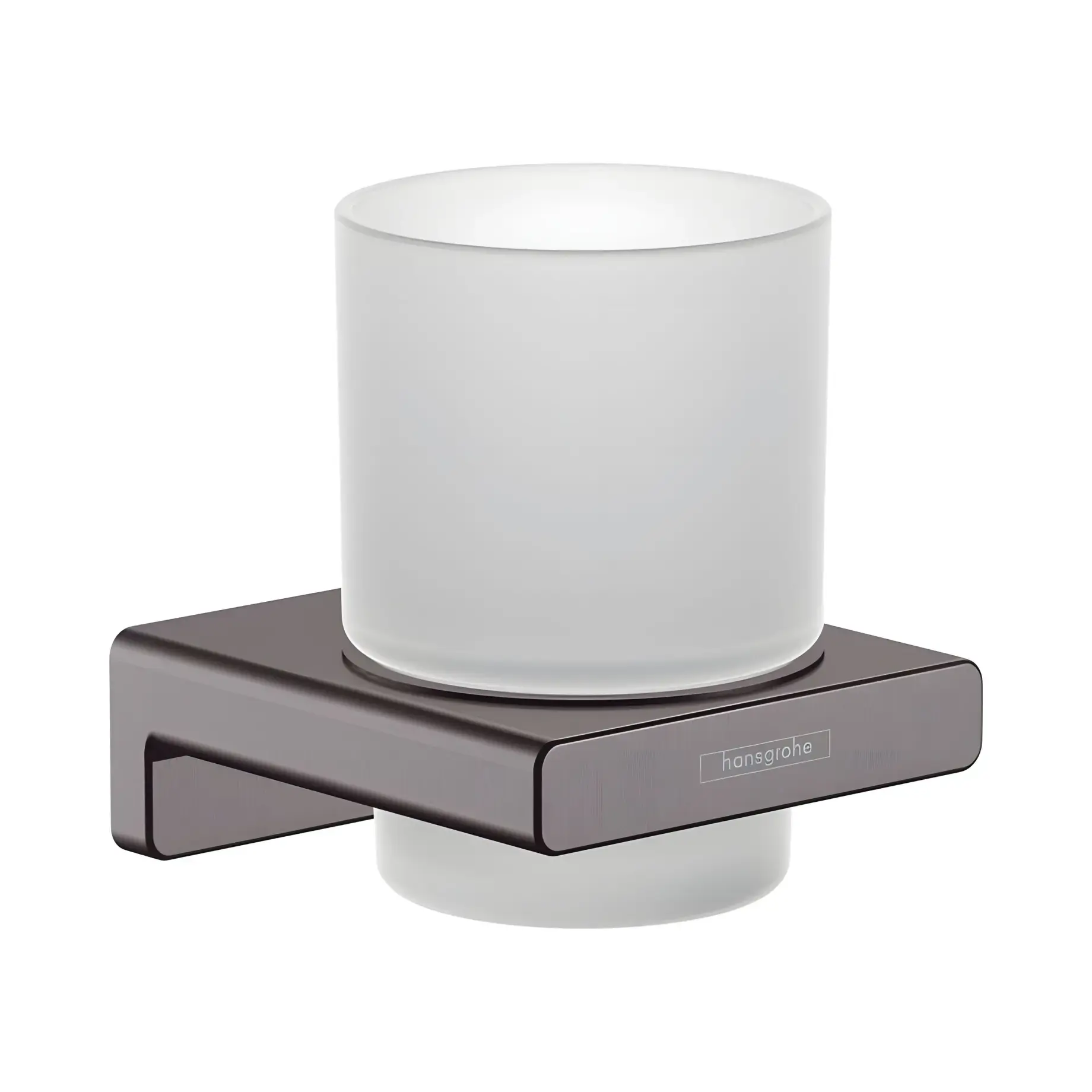 Склянка для зубних щіток AddStoris Hansgrohe 41749340 Brushed Black Chrome — вид на білому тлі