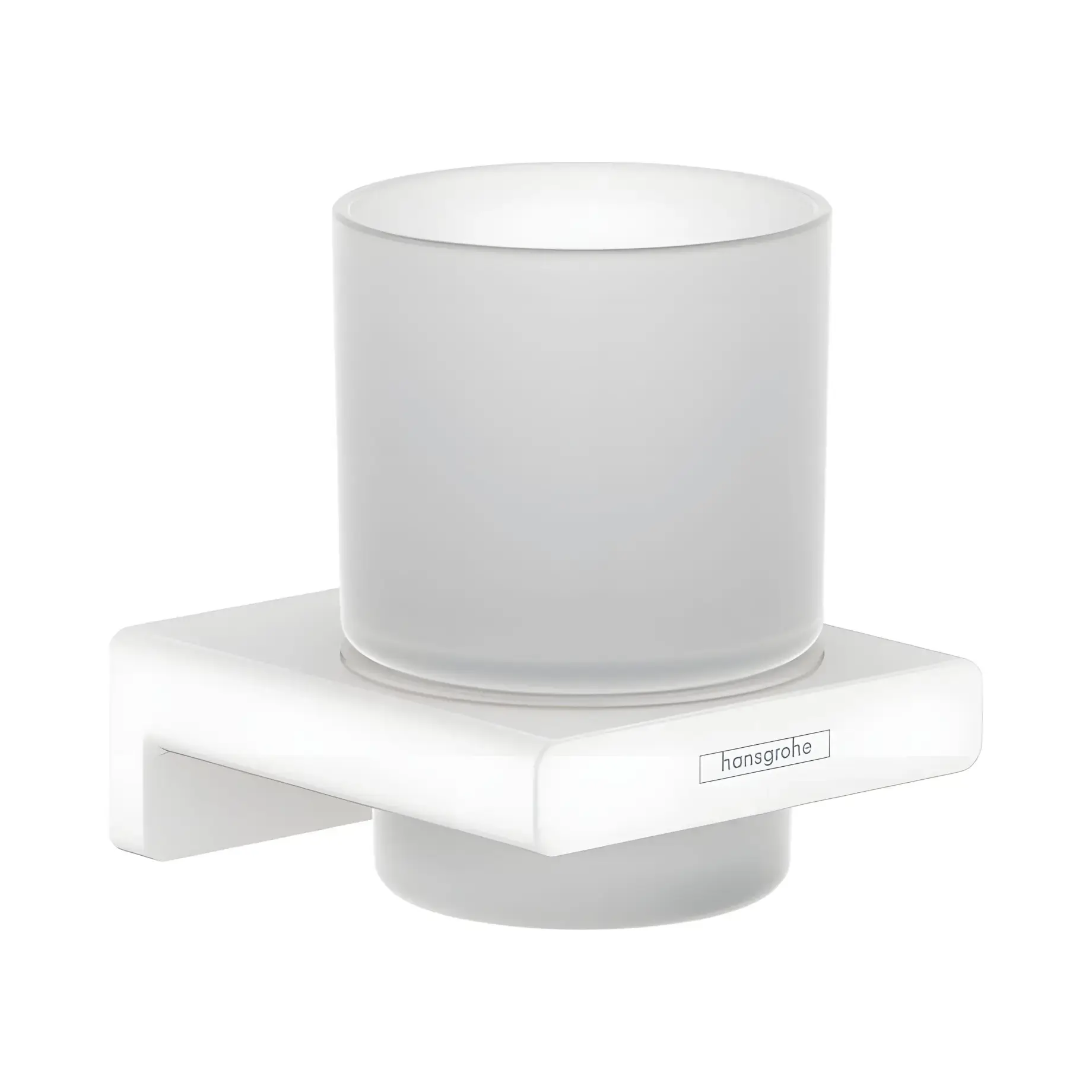 Склянка для зубних щіток AddStoris Hansgrohe 41749700 White Matt — вид на білому тлі