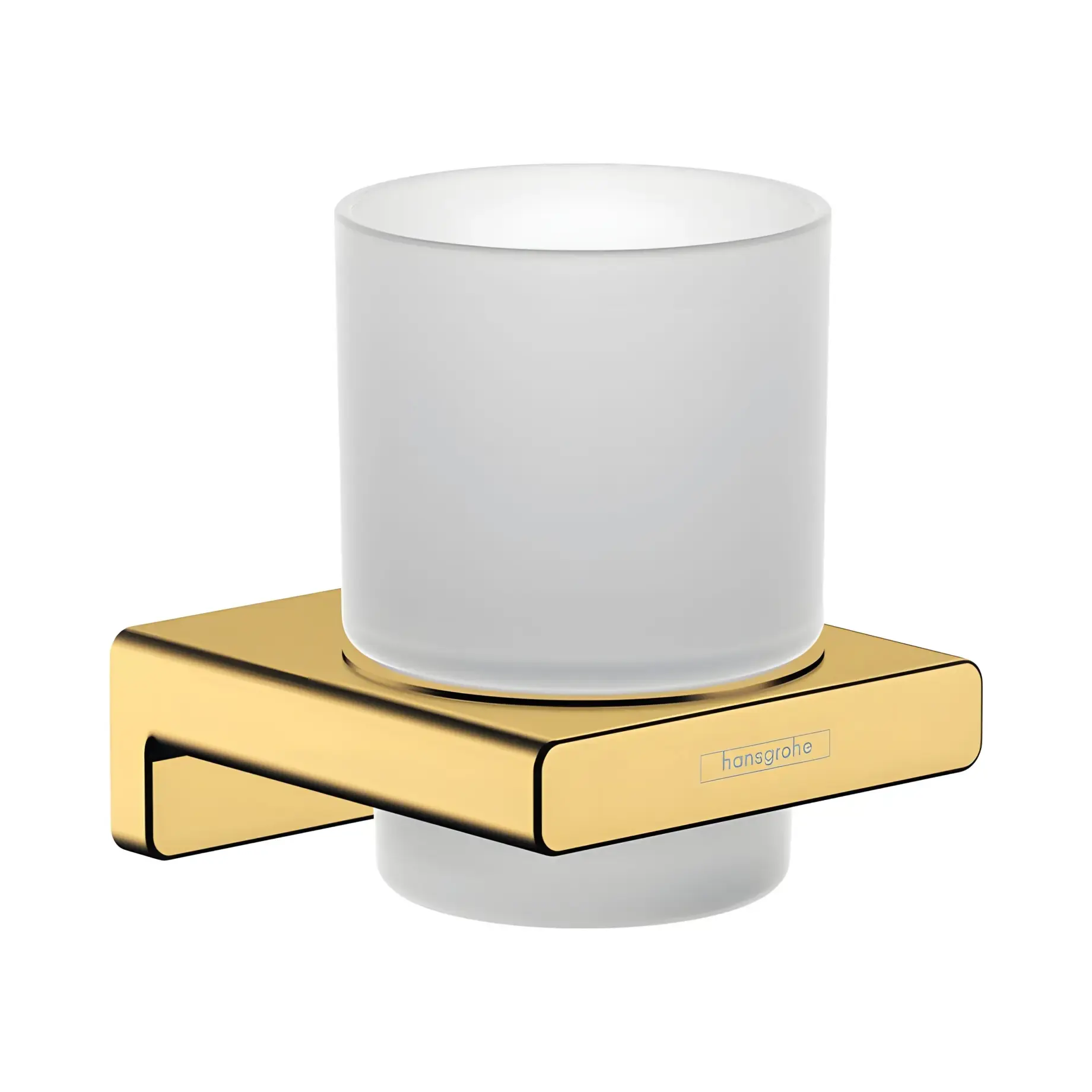 Склянка для зубних щіток AddStoris Hansgrohe 41749990 Polished Gold Optic — вид на білому тлі