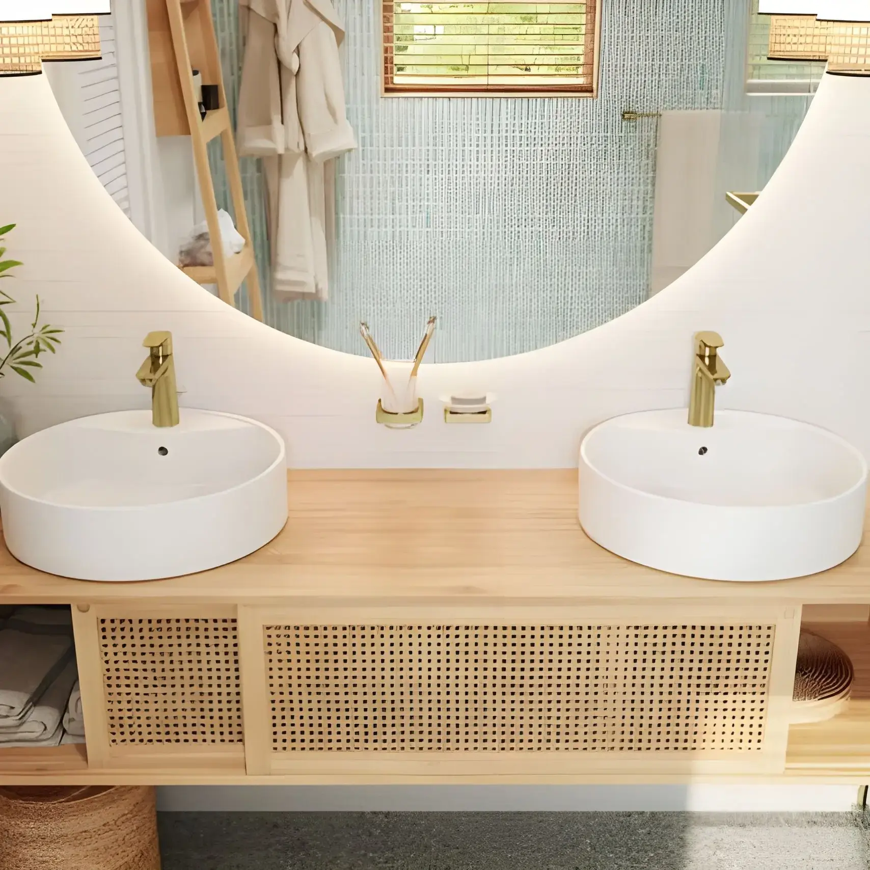 Склянка для зубних щіток AddStoris Hansgrohe 41749990 Polished Gold Optic — вид ззаду