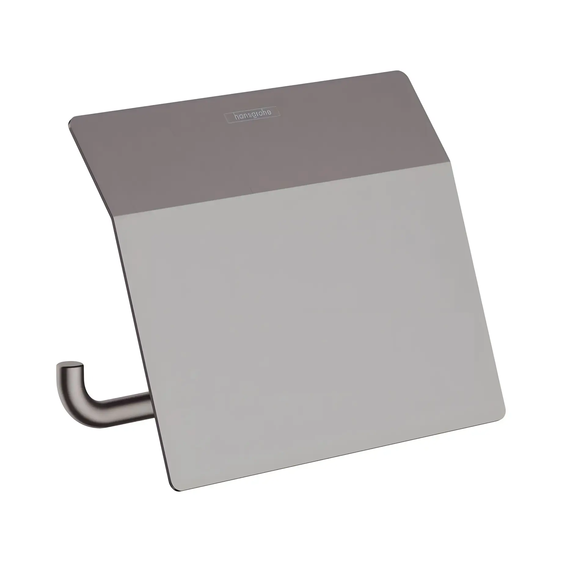 Тримач для туалетного паперу з кришкою AddStoris Hansgrohe 41753340 Brushed Black Chrome — вид на білому тлі