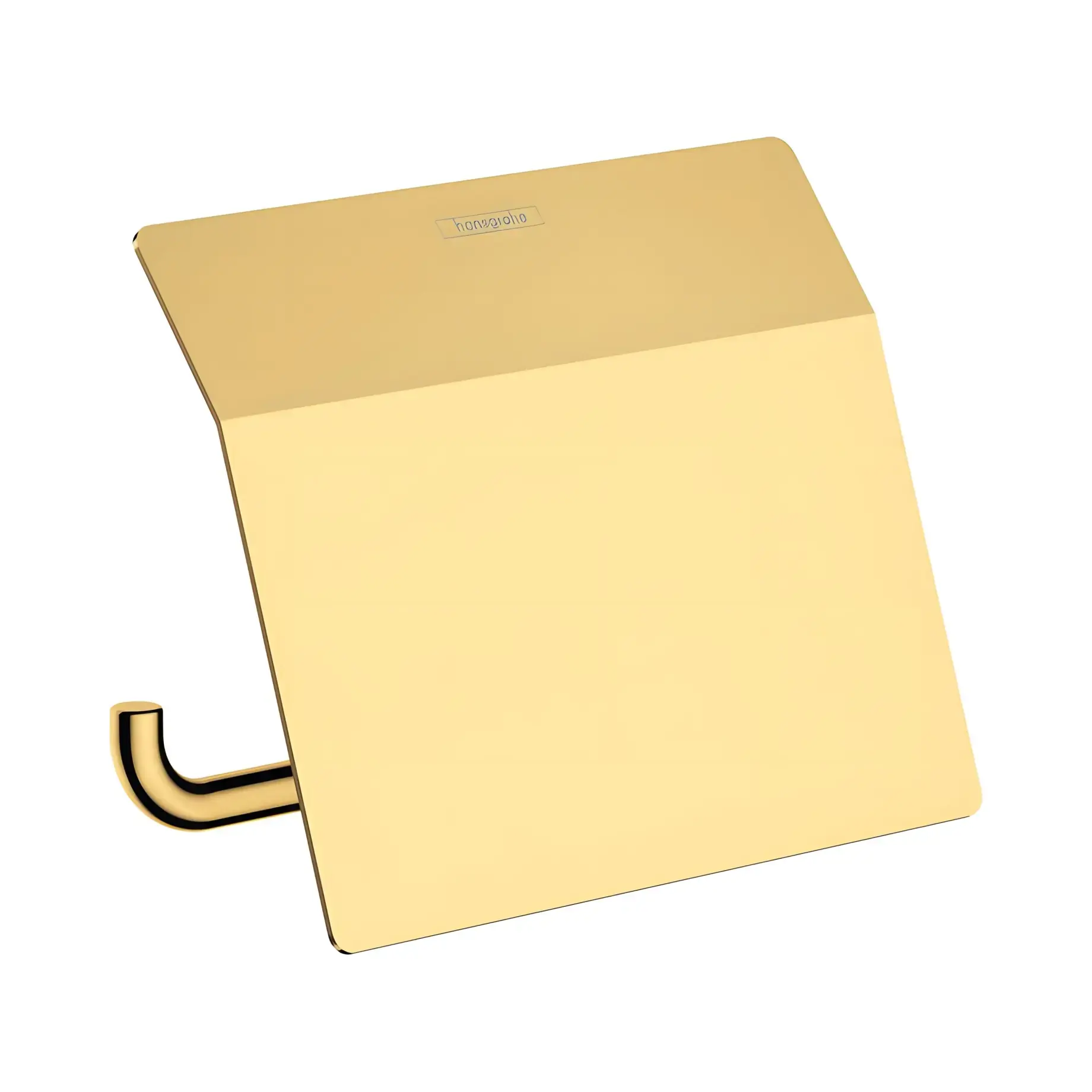 Тримач для туалетного паперу з кришкою AddStoris Hansgrohe 41753990 Polished Gold Optic — вид на білому тлі