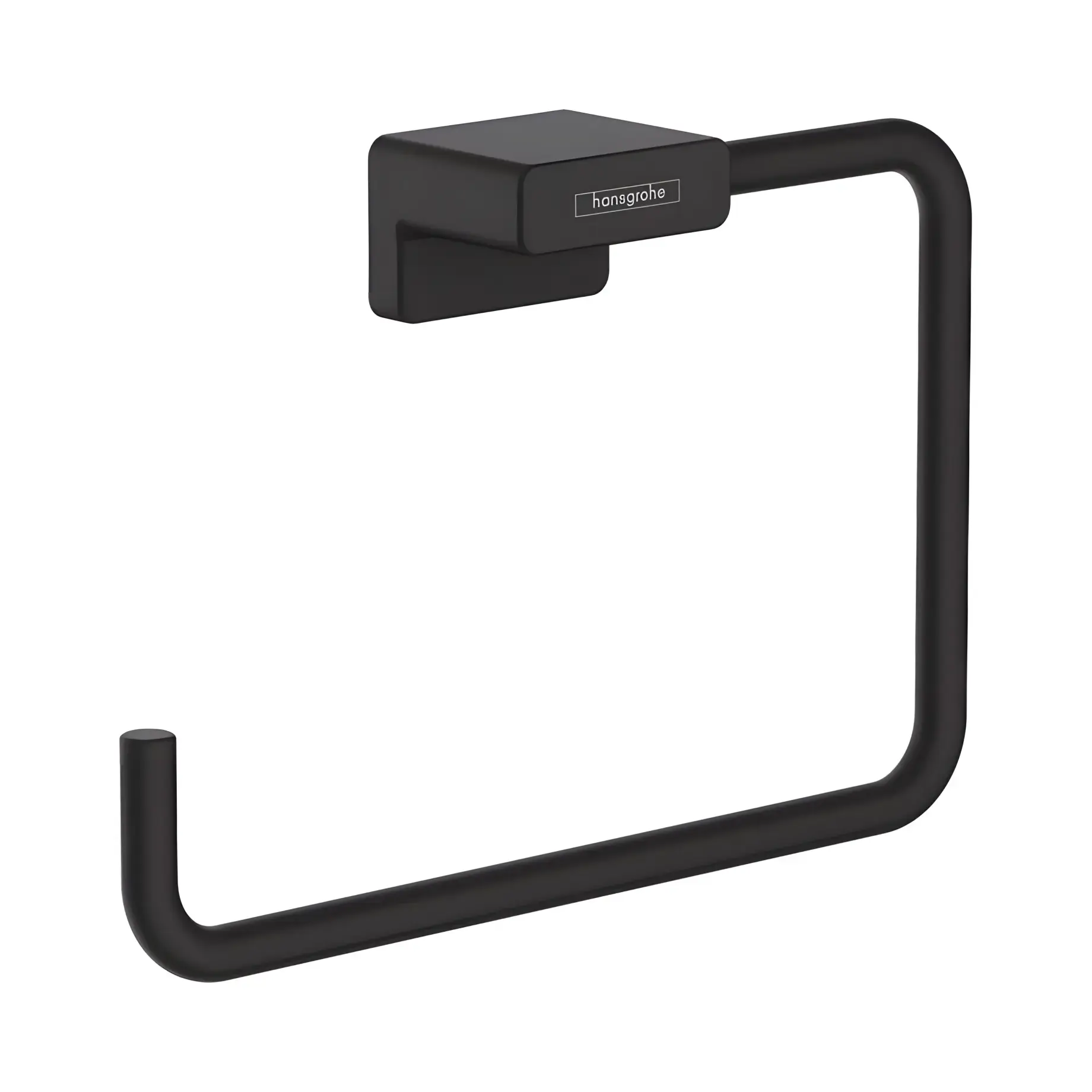 Тримач для рушника AddStoris Hansgrohe 41754670 Matt Black — вид на білому тлі