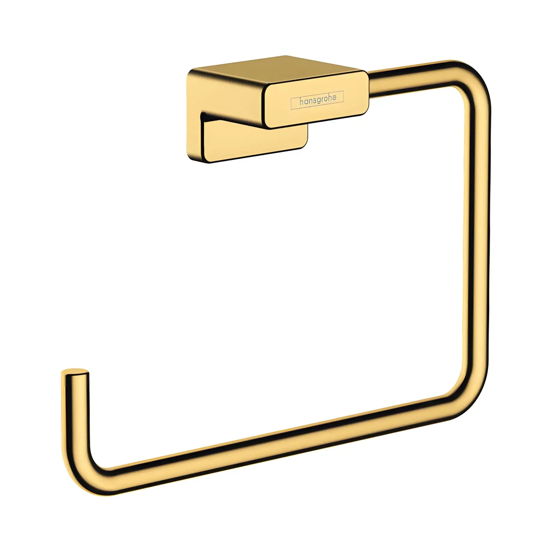Тримач для рушника AddStoris Hansgrohe 41754990 Polished Gold Optic — вид на білому тлі