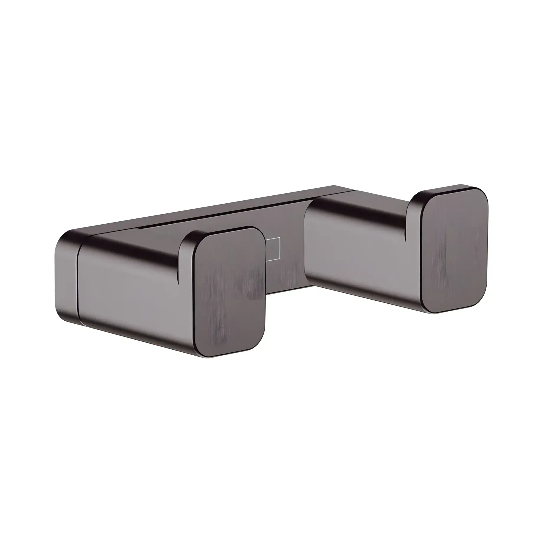 Гачок подвійний AddStoris Hansgrohe 41755340 Brushed Black Chrome — вид на білому тлі