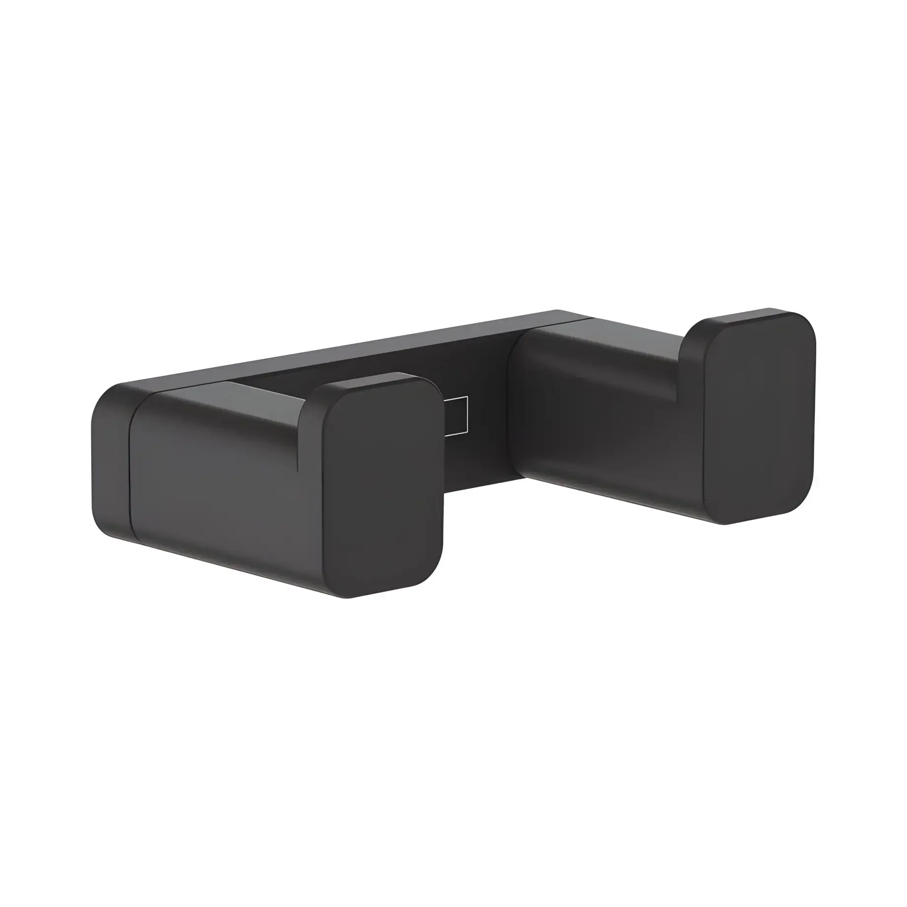 Гачок подвійний AddStoris Hansgrohe 41755670 Matt Black — вид на білому тлі