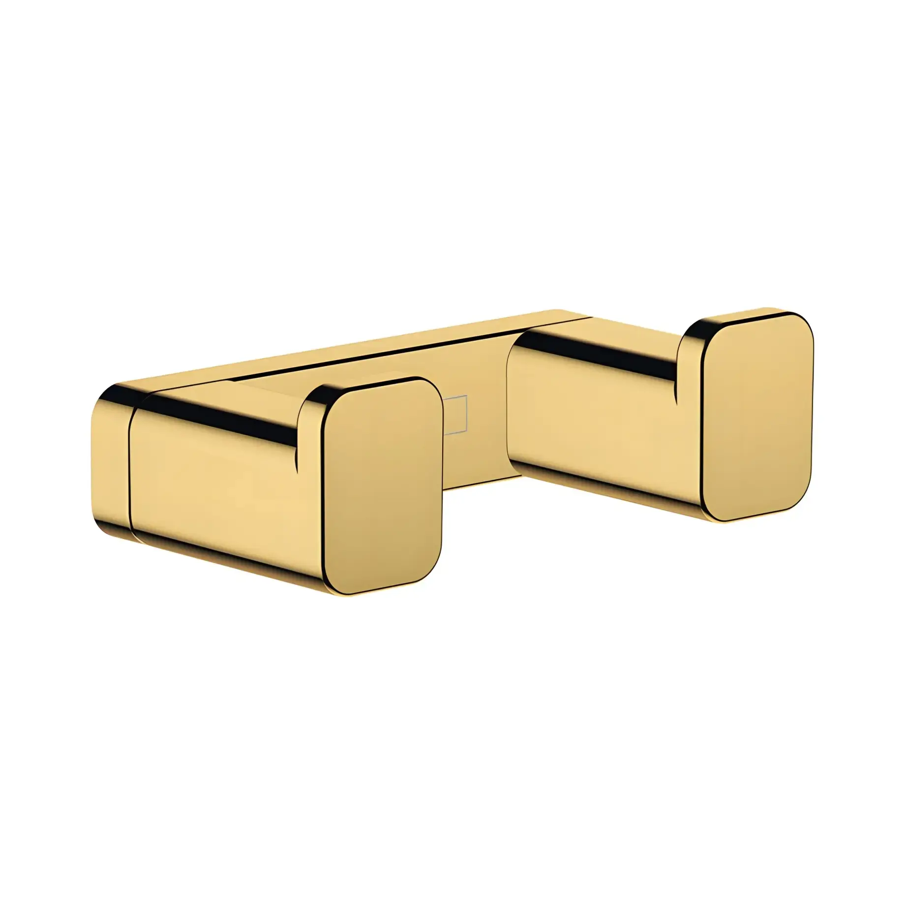 Гачок подвійний AddStoris Hansgrohe 41755990 Polished Gold Optic — вид на білому тлі