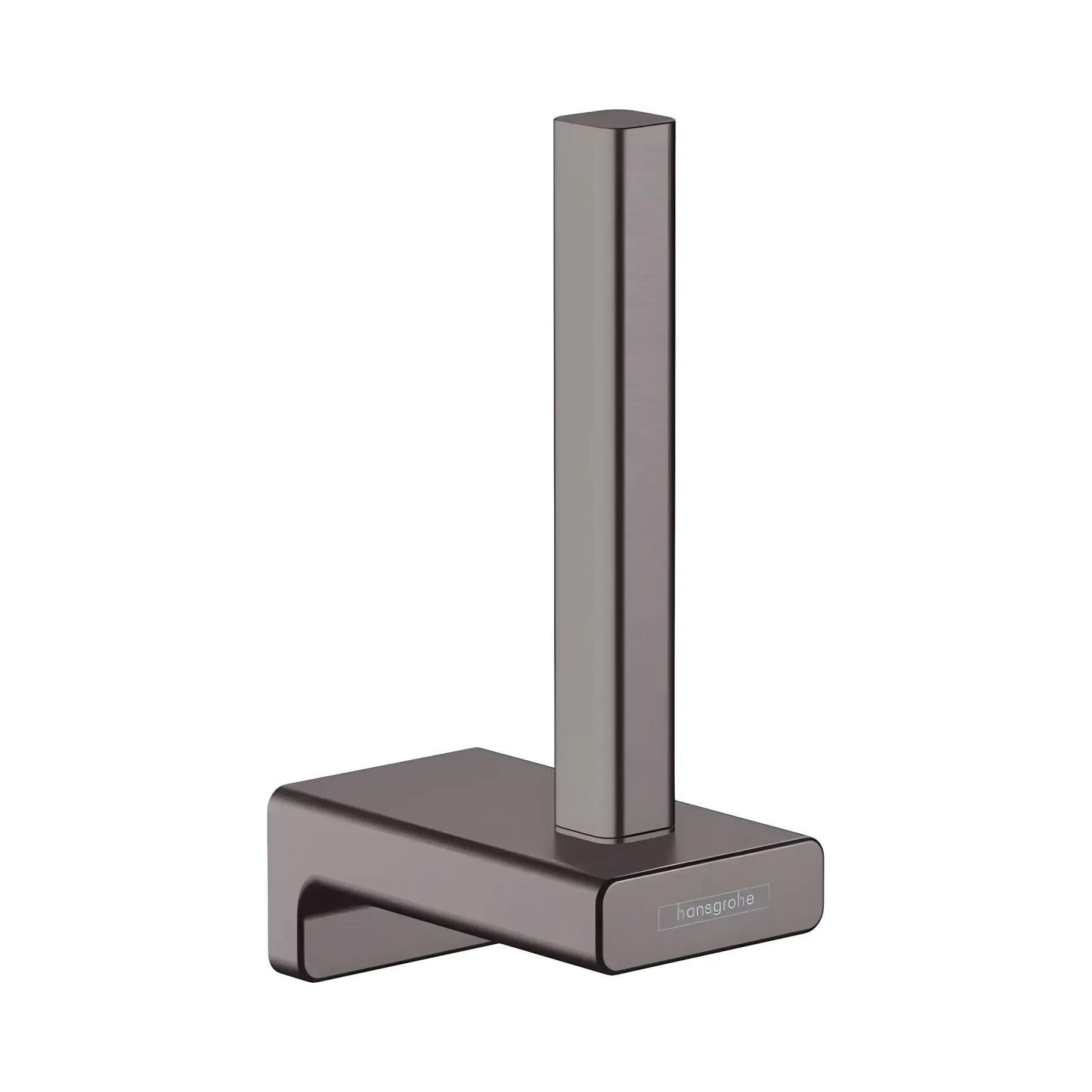 Тримач запасного рулону туалетного паперу AddStoris Hansgrohe 41756340 Brushed Black Chrome — вид на білому тлі