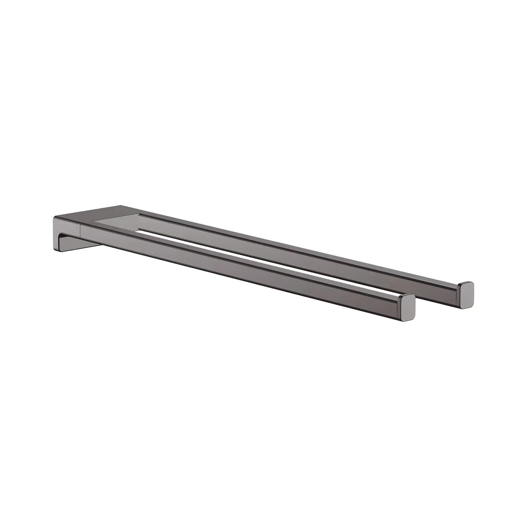 Тримач для рушника подвійний AddStoris Hansgrohe 41770340 Brushed Black Chrome — вид на білому тлі