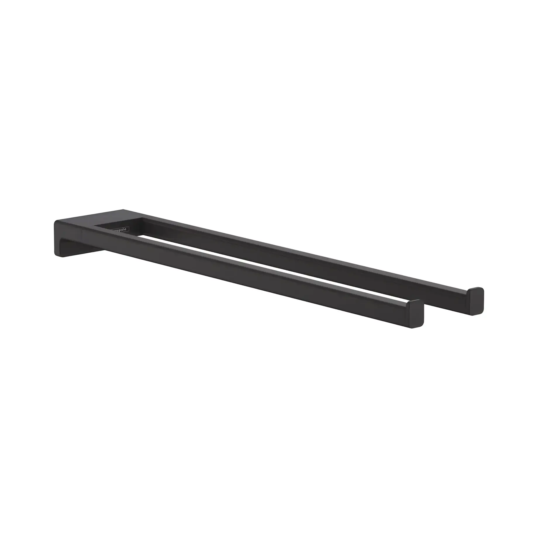 Тримач для рушника подвійний AddStoris Hansgrohe 41770670 Matt Black — вид на білому тлі