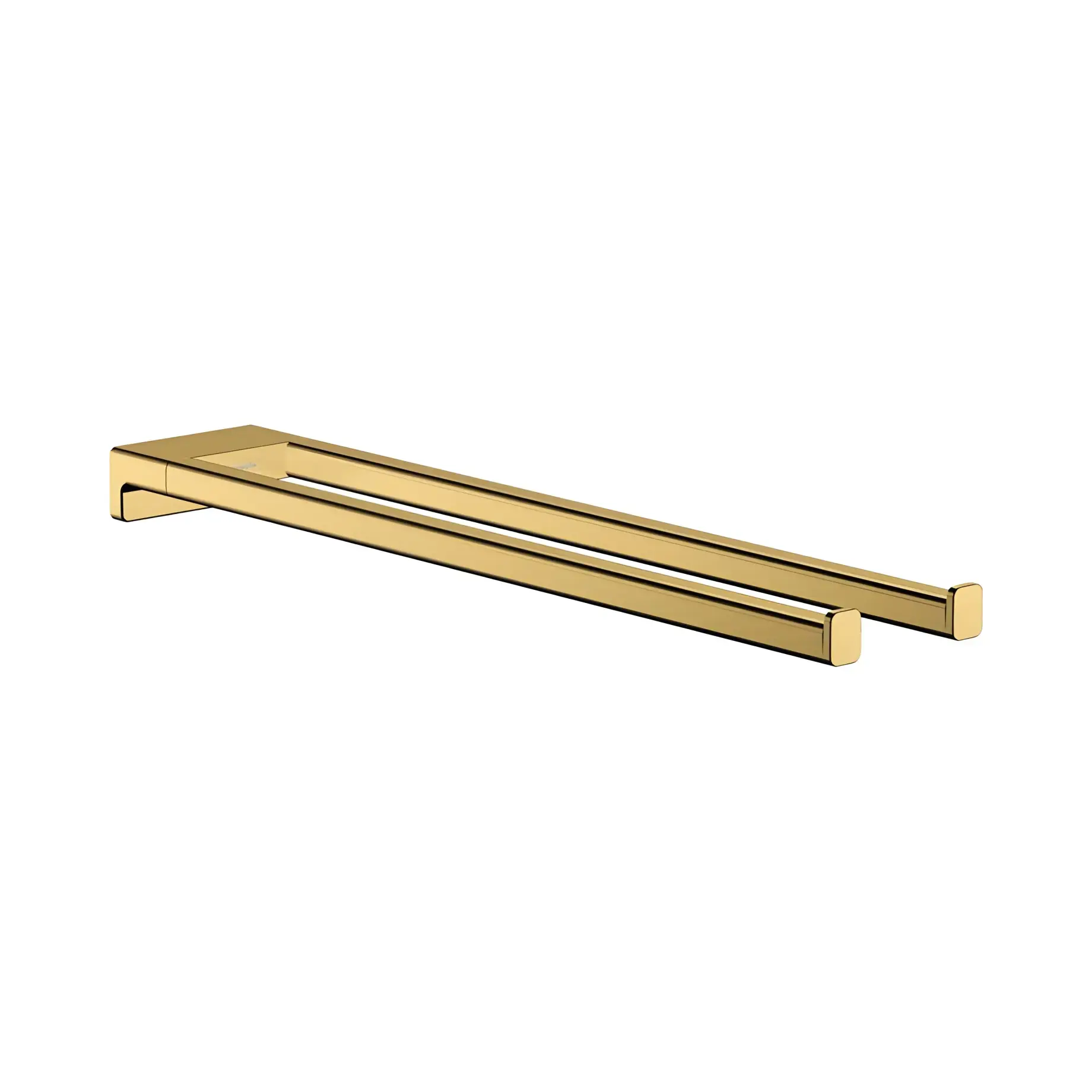 Тримач для рушника подвійний AddStoris Hansgrohe 41770990 Polished Gold Optic — вид на білому тлі
