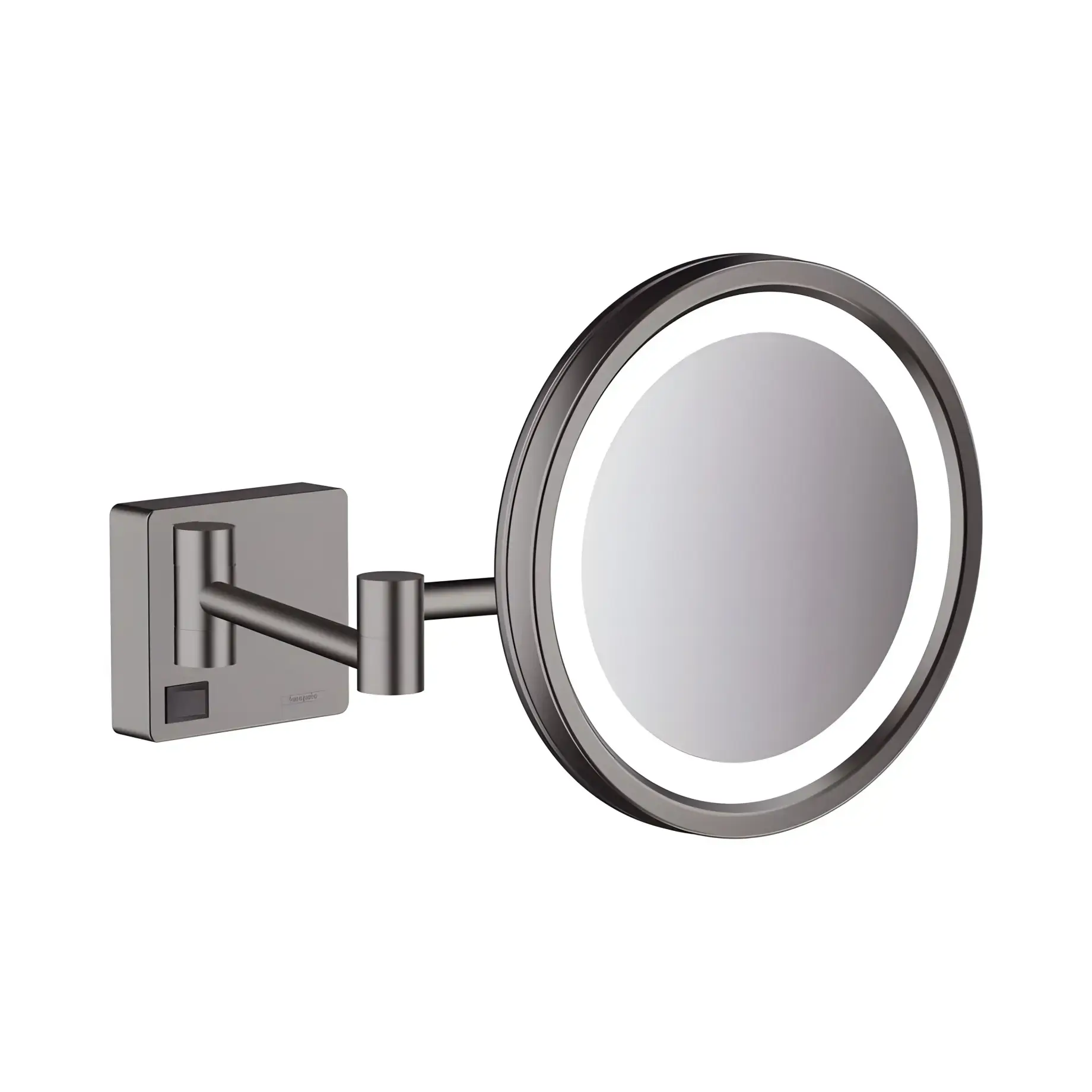 Дзеркало косметичне AddStoris Hansgrohe 41790340 Brushed Black Chrome — вид на білому тлі