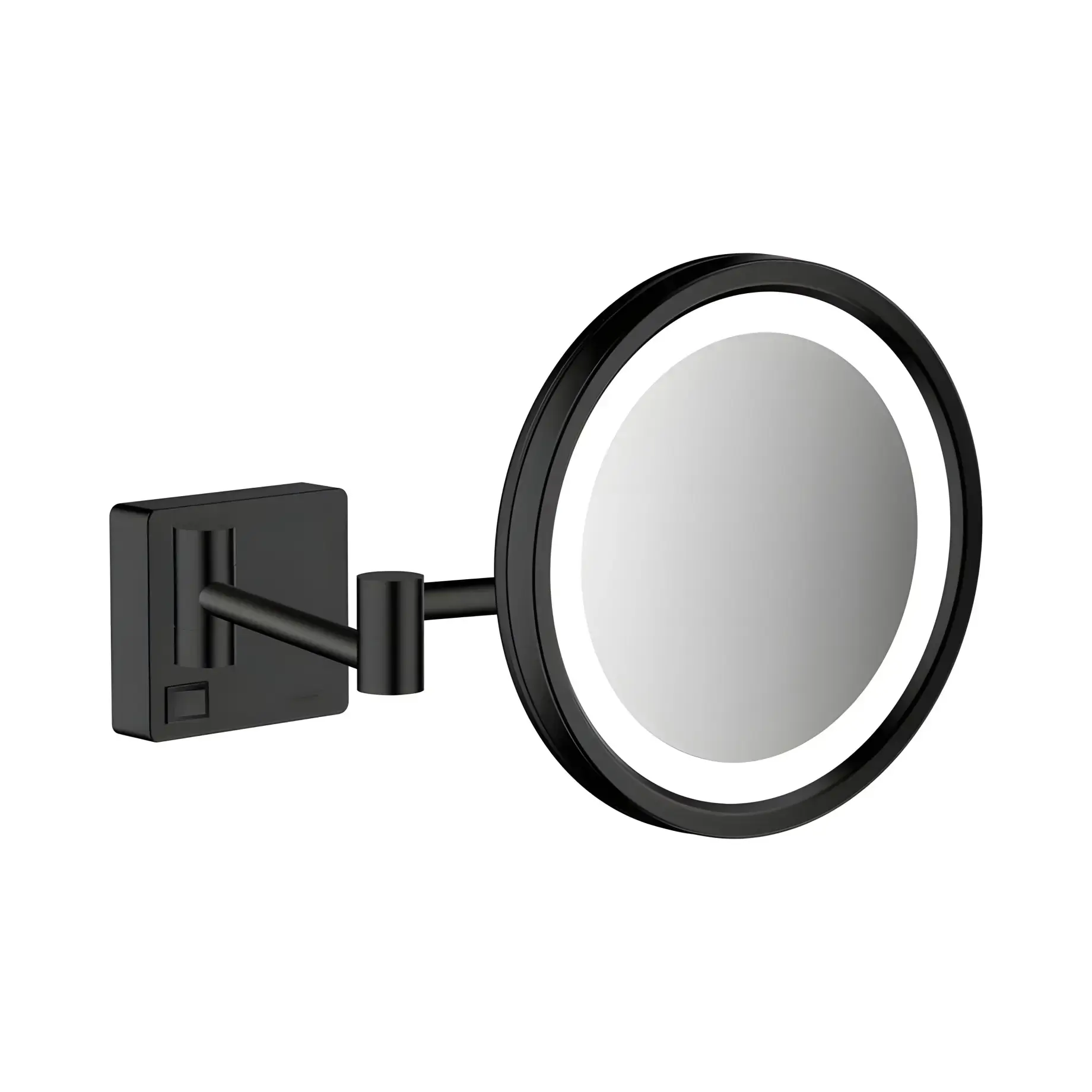 Дзеркало косметичне AddStoris Hansgrohe 41790670 Matt Black — вид на білому тлі