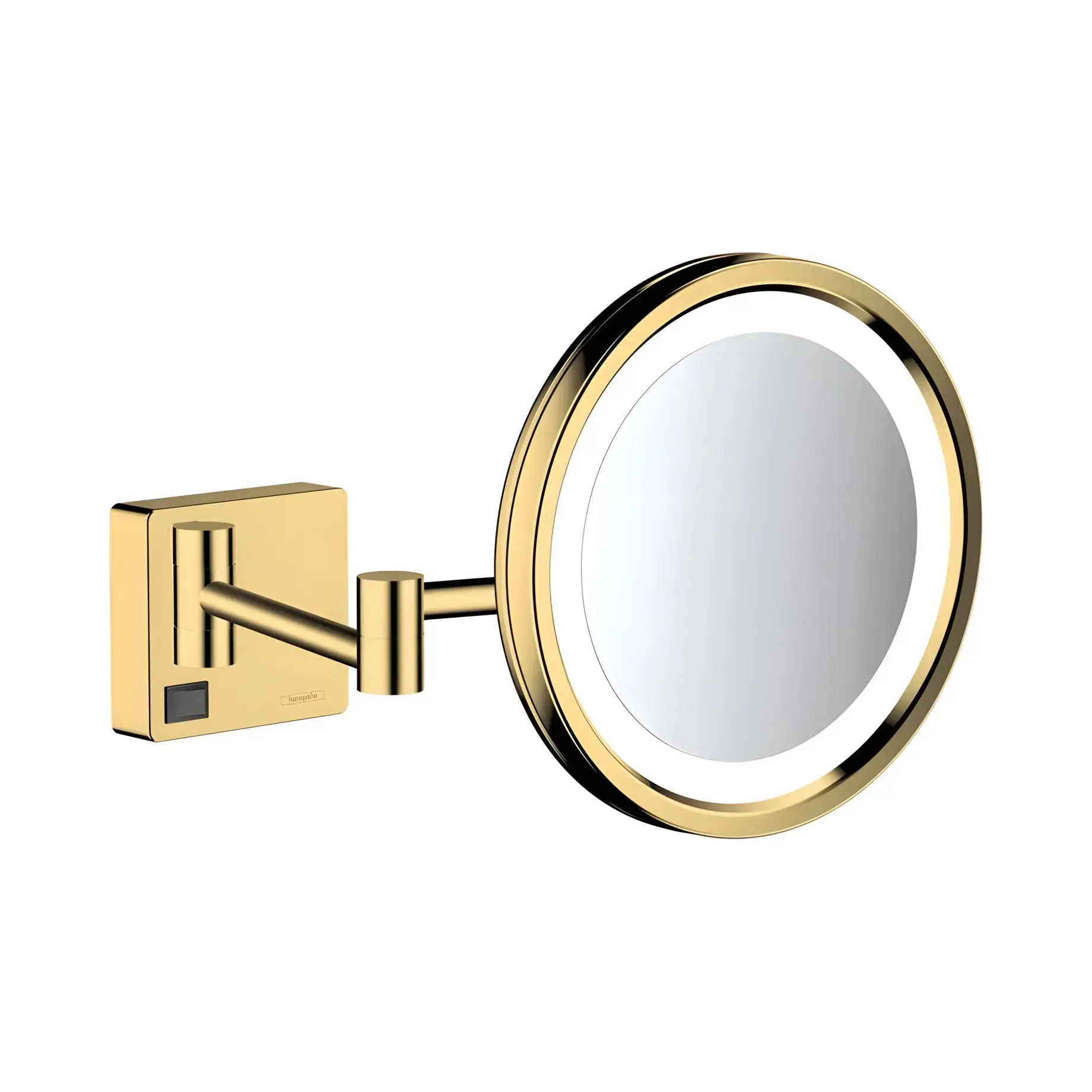 Дзеркало косметичне AddStoris Hansgrohe 41790990 Polished Gold Optic — вид на білому тлі