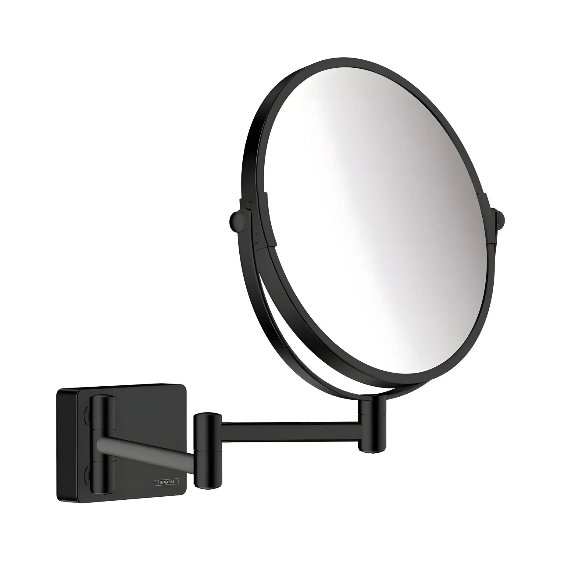 Дзеркало косметичне AddStoris Hansgrohe 41791670 Matt Black — вид на білому тлі