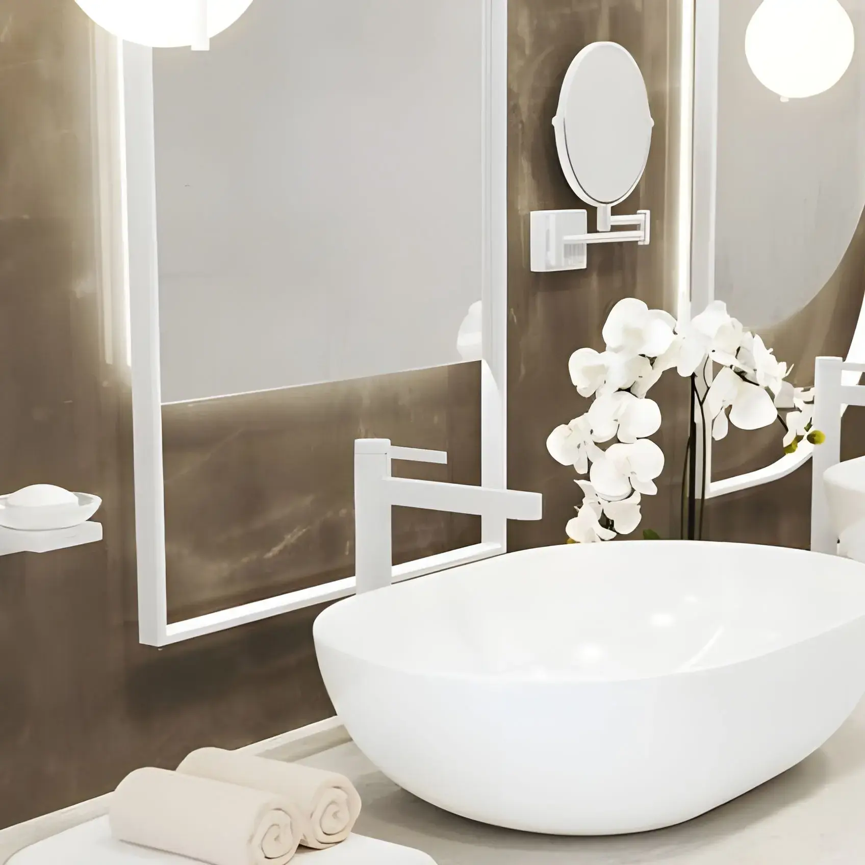 Дзеркало косметичне AddStoris Hansgrohe 41791700 White Matt — вид спереду