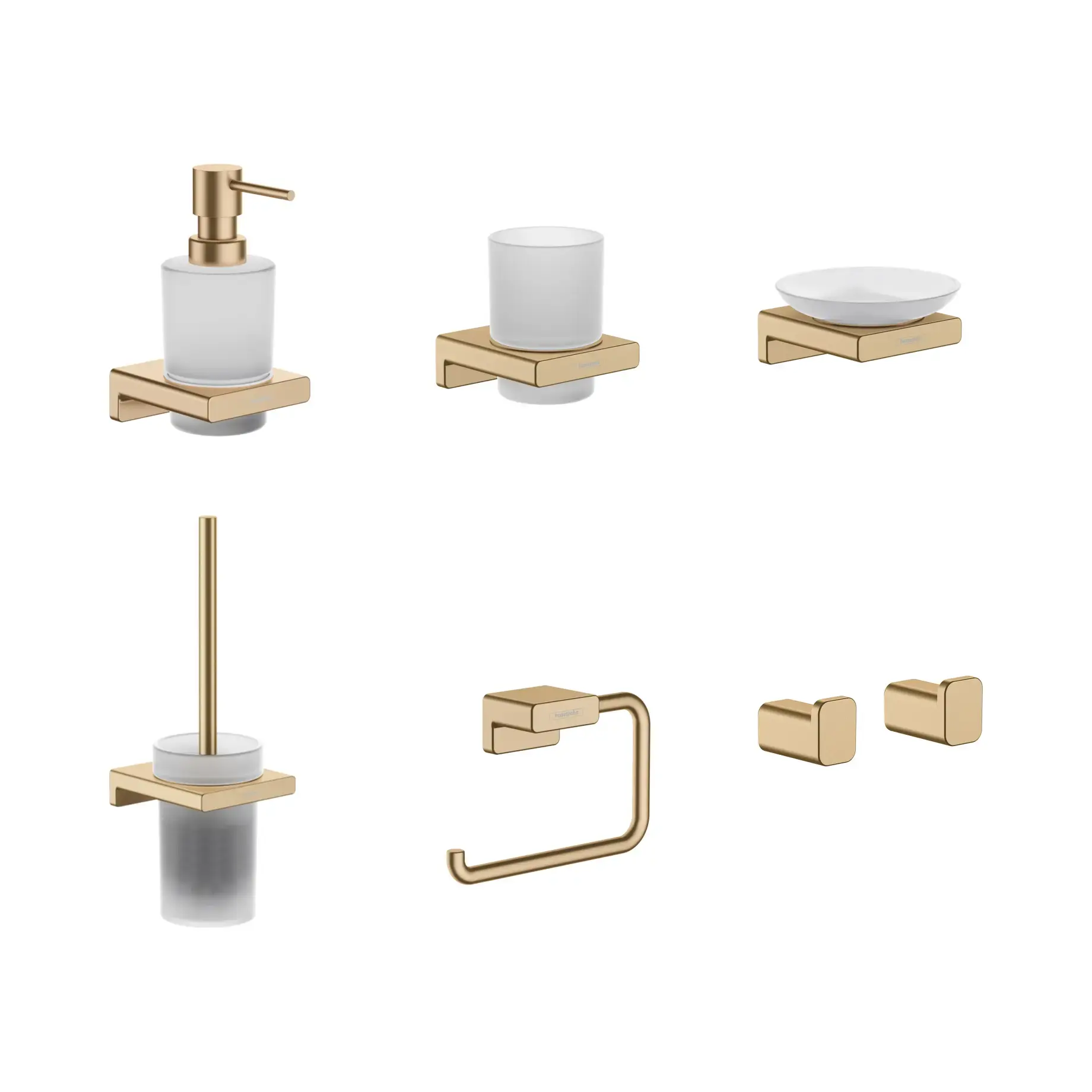 Набір аксесуарів 7-в-1 AddStoris Hansgrohe KIT141746140 Brushed Bronze — вид на білому тлі