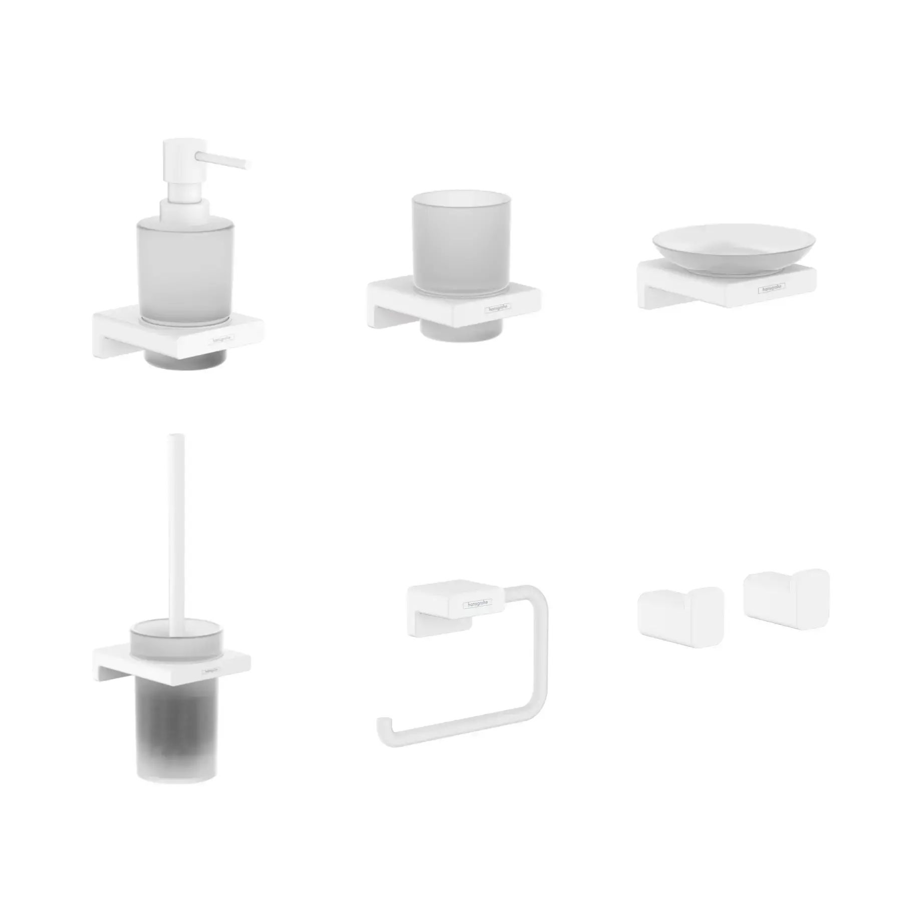 Набір аксесуарів 7-в-1 AddStoris Hansgrohe KIT141746700 White Matt — вид на білому тлі