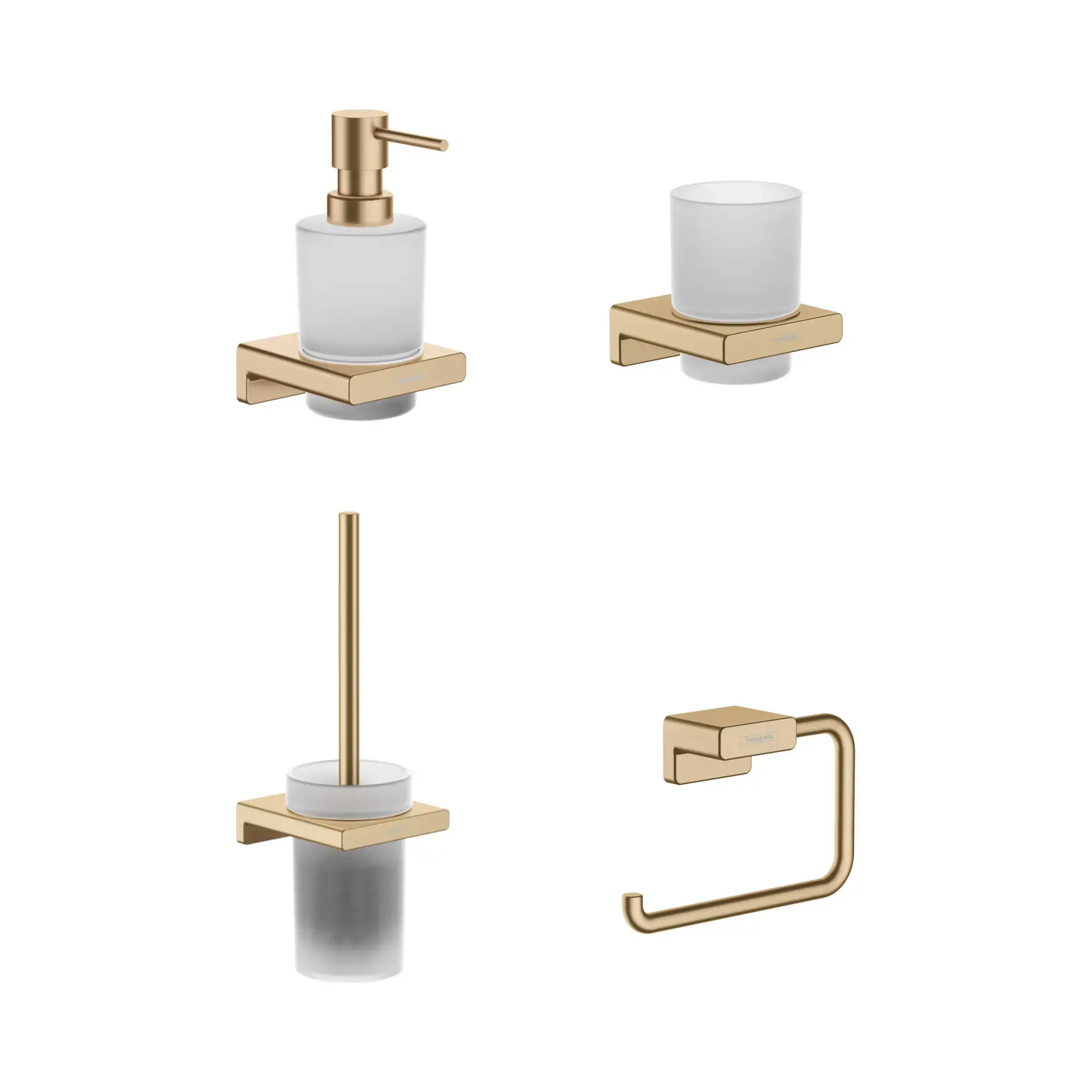 Набір аксесуарів 4-в-1 AddStoris Hansgrohe KIT241746140 Brushed Bronze — вид на білому тлі