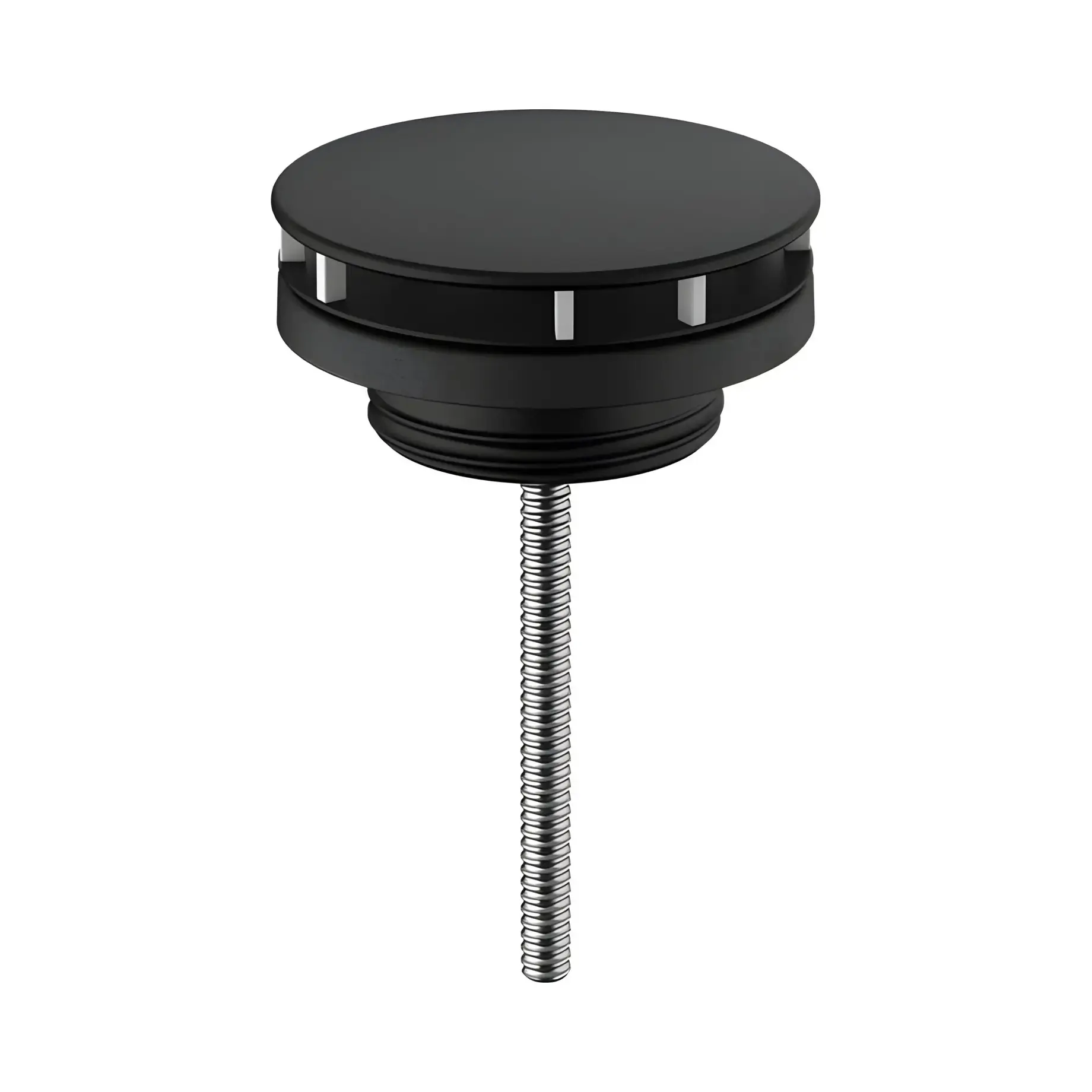 Донний клапан для умивальників без переливу Hansgrohe 50001670 Matt Black — вид на білому тлі
