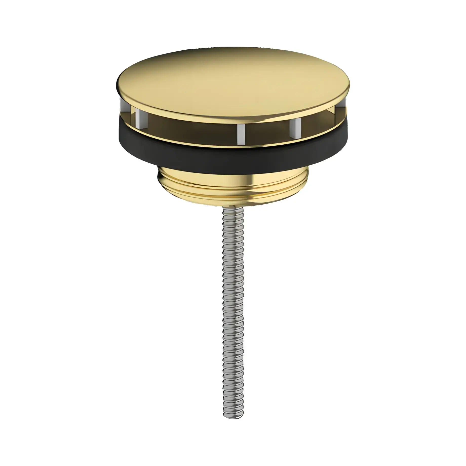 Донний клапан для умивальників без переливу Hansgrohe 50001990 Polished Gold Optic — вид на білому тлі