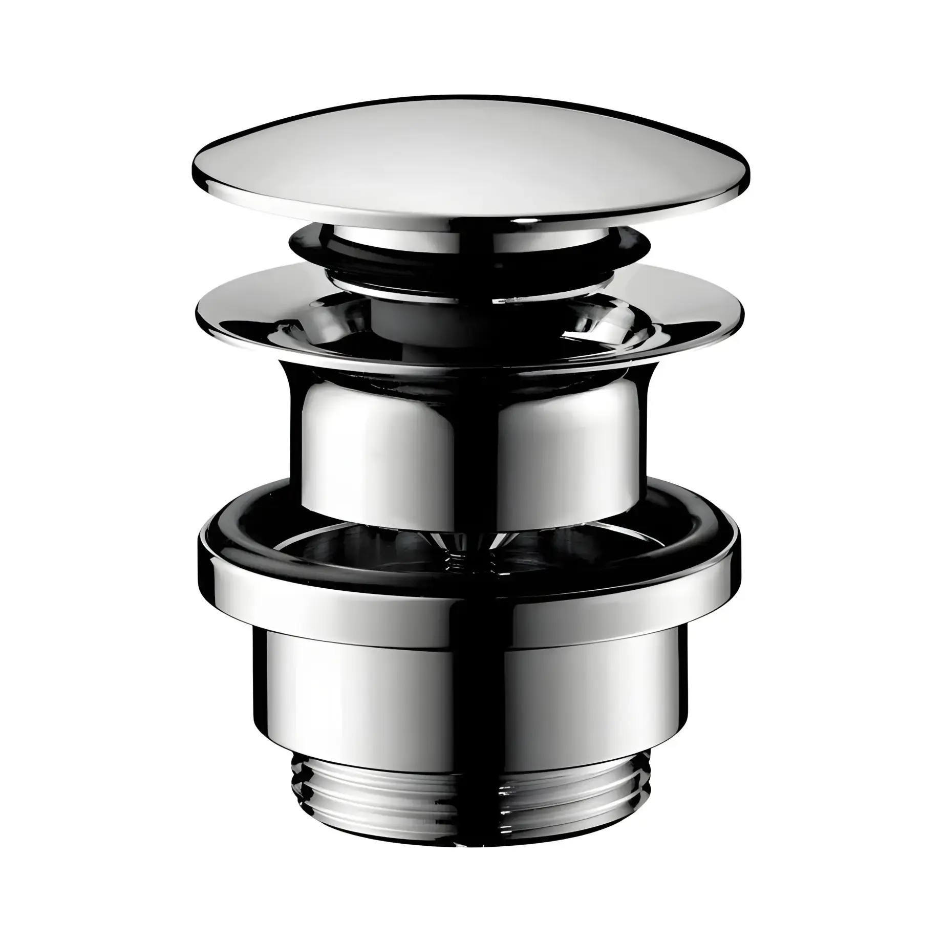 Донний клапан для раковини Push-Open Hansgrohe 50100000 Chrome — вид на білому тлі