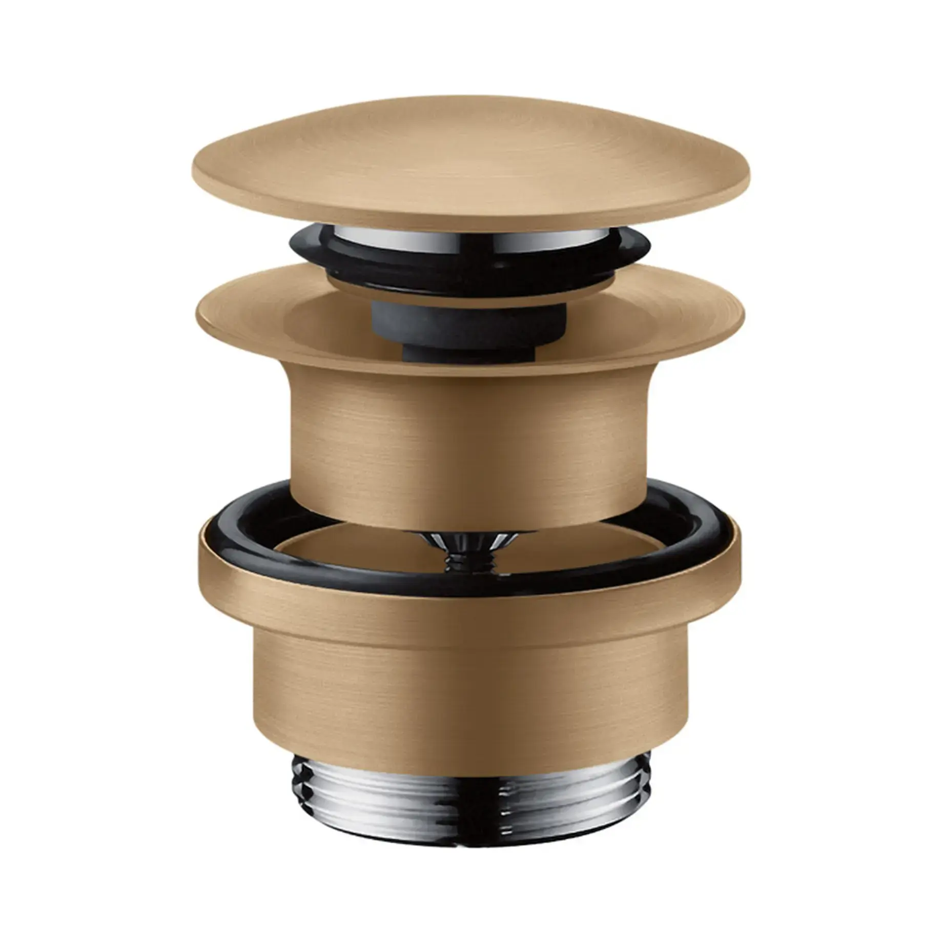 Донний клапан для раковини Push-Open Hansgrohe 50100140 Brushed Bronze — вид на білому тлі
